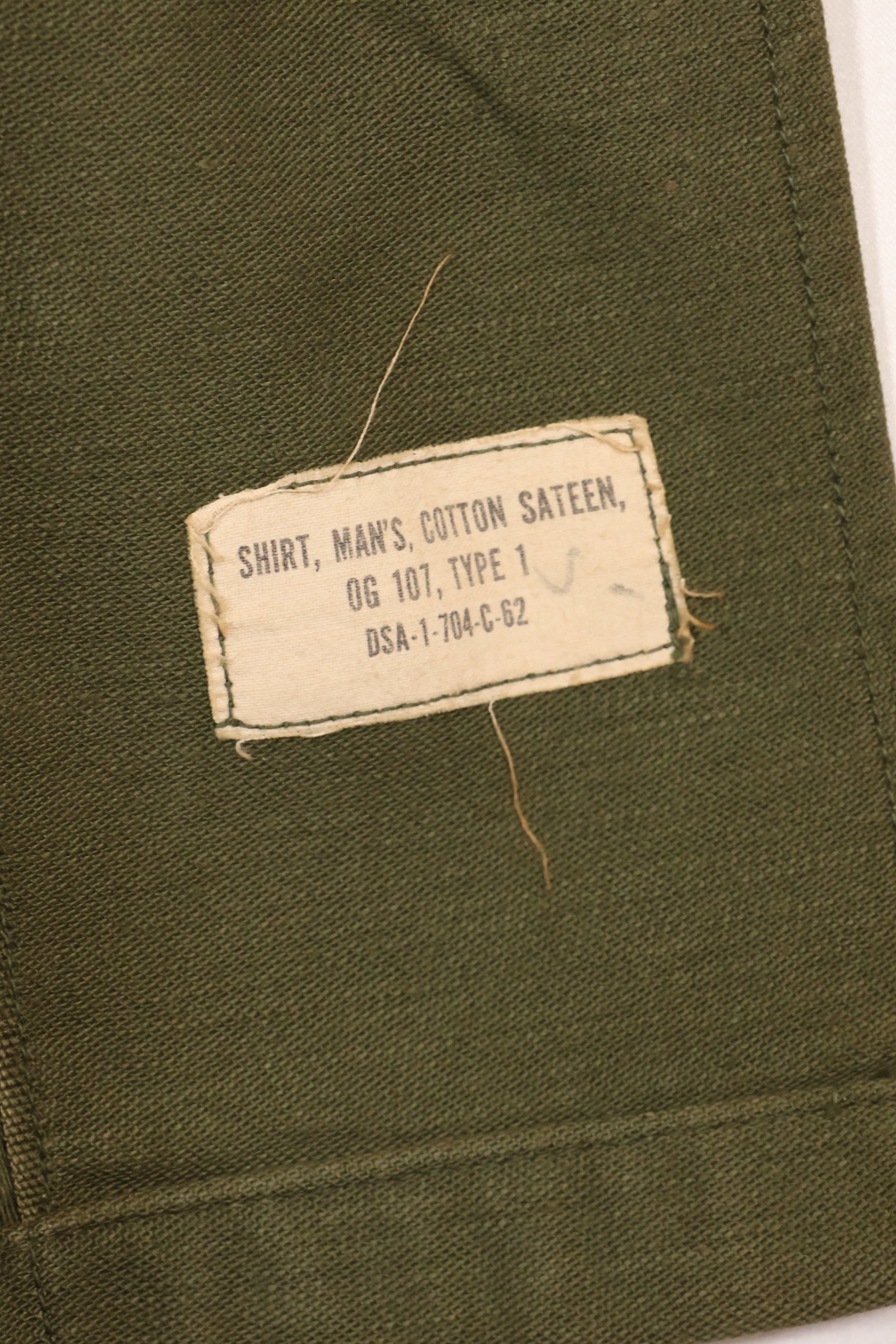 1962年契約　グリーンベレー　OG-107 ユーティリティシャツ　パッチ初付け品　中古品