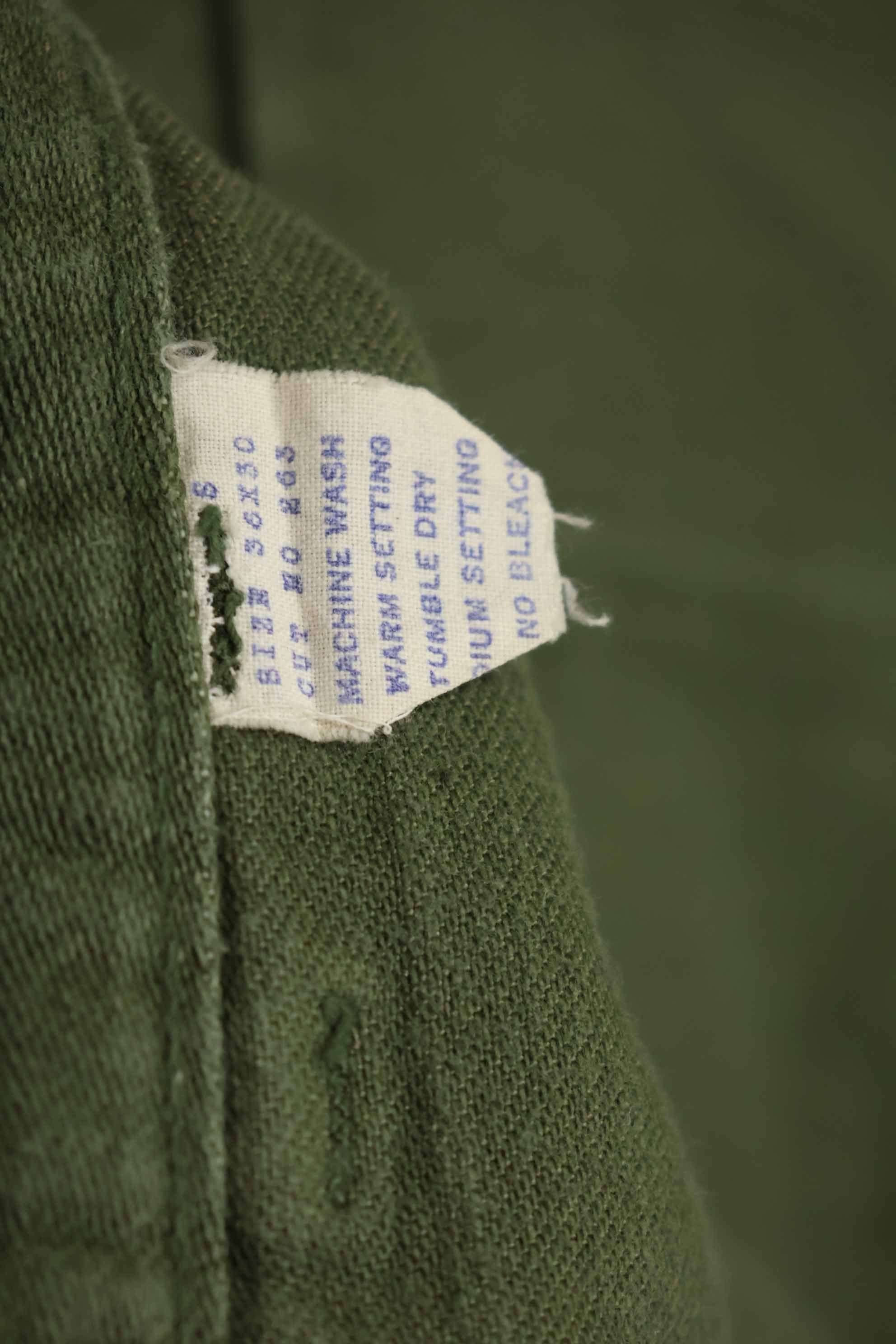 1970年代ロット　個人調達品　OG-107 ユーティリティパンツ　ベイカーパンツ　36x30　中古品　A