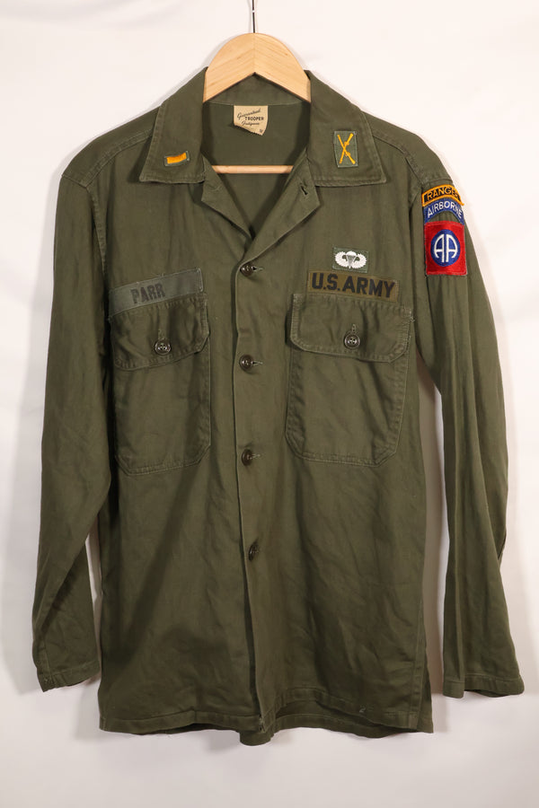 1960年代〜70年代　OG-107 ユーティリティシャツ　陸軍空挺兵士　パッチ初付け　中古品