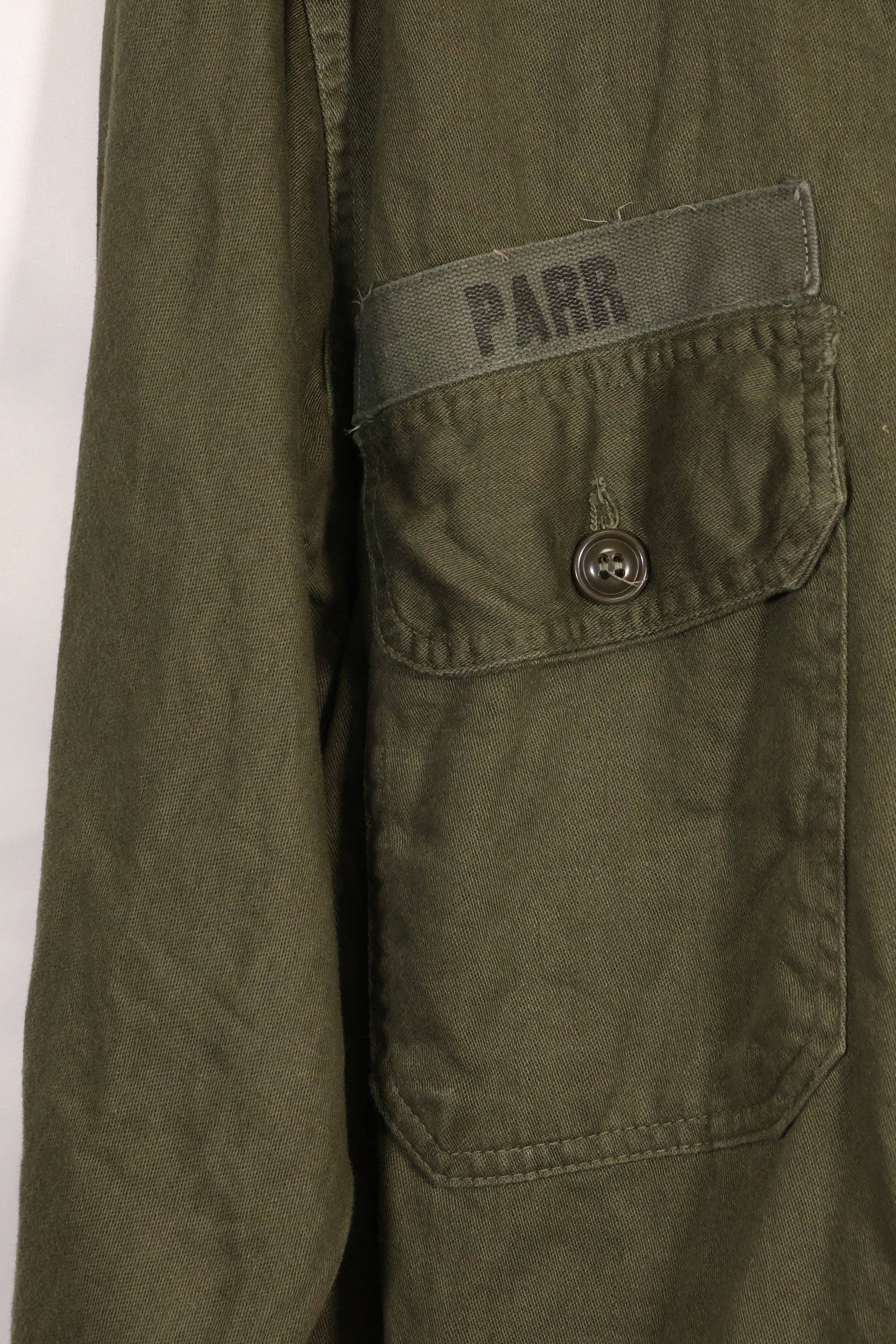 1960年代〜70年代　OG-107 ユーティリティシャツ　陸軍空挺兵士　パッチ初付け　中古品