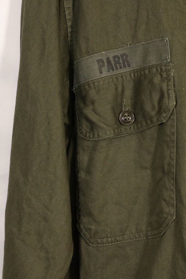 1960年代〜70年代　OG-107 ユーティリティシャツ　陸軍空挺兵士　パッチ初付け　中古品