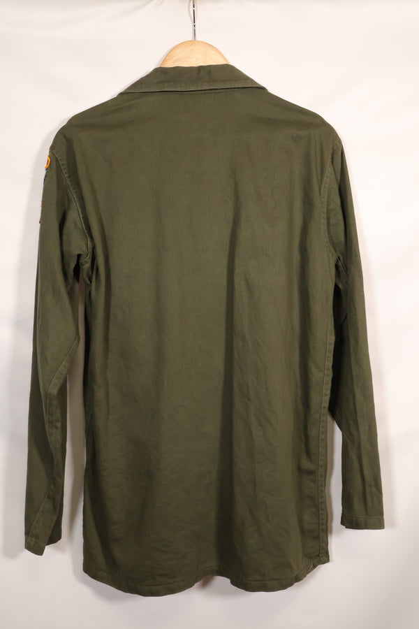 1960年代〜70年代　OG-107 ユーティリティシャツ　陸軍空挺兵士　パッチ初付け　中古品