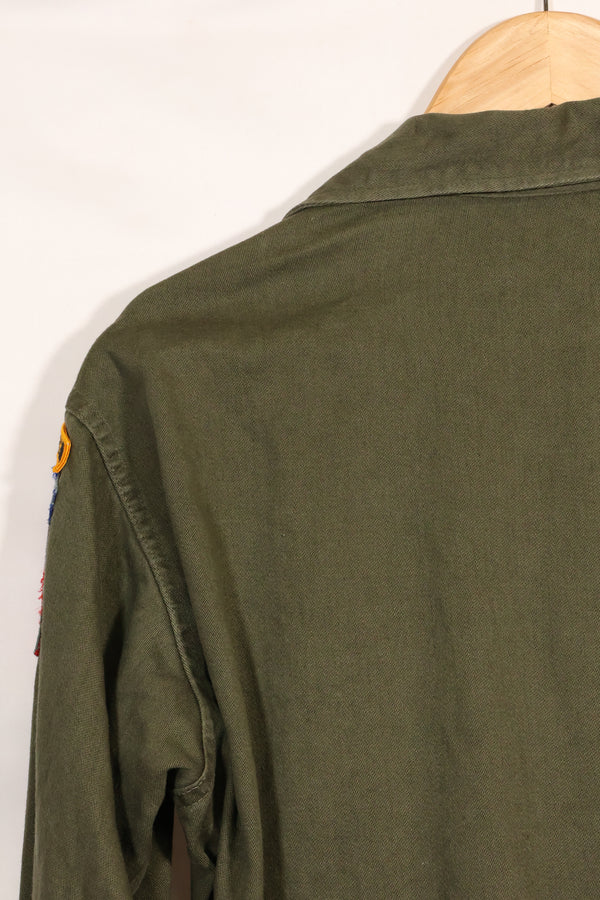 1960年代〜70年代　OG-107 ユーティリティシャツ　陸軍空挺兵士　パッチ初付け　中古品