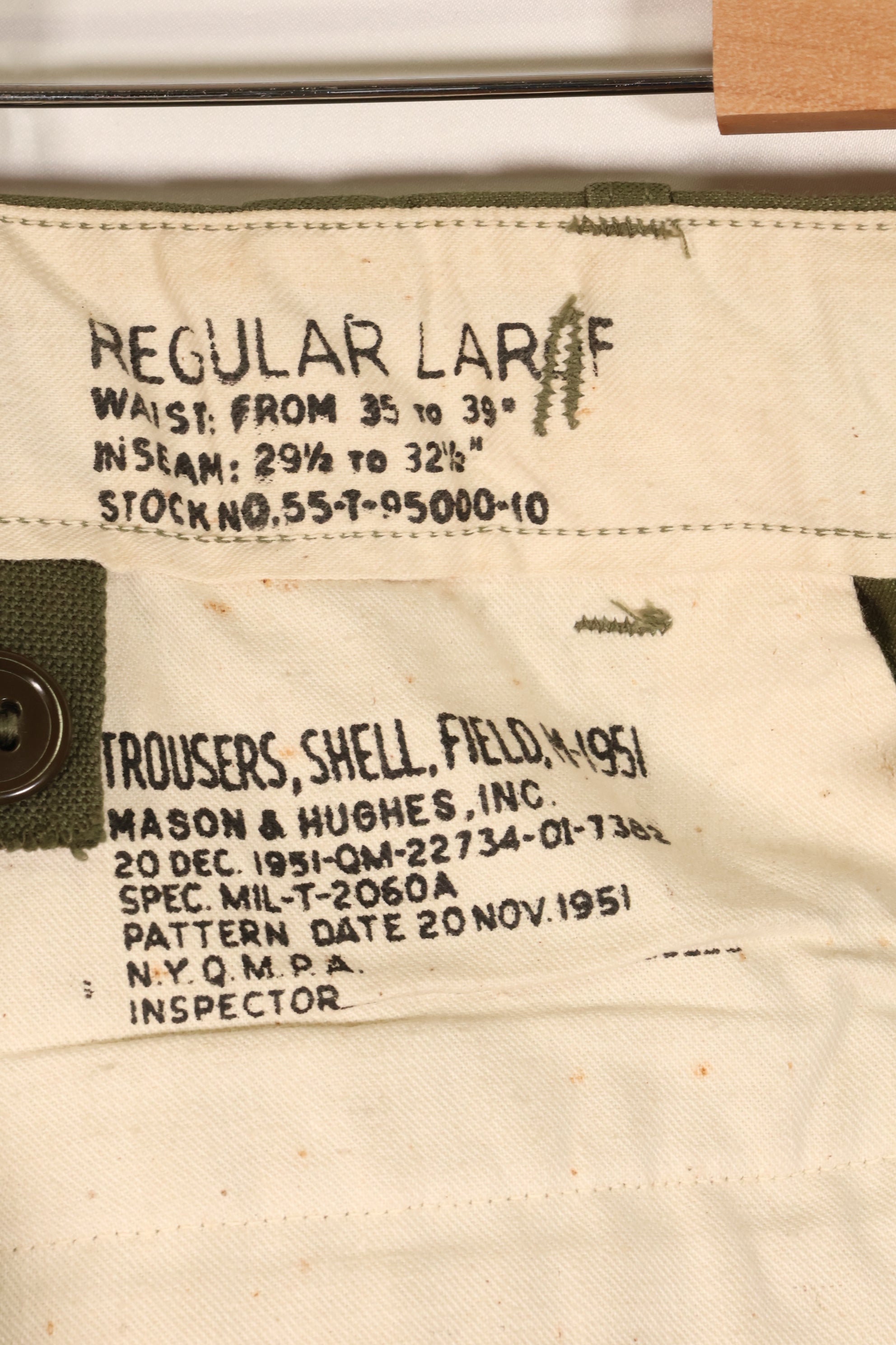 1951年契約　L-R　アメリカ軍　M51　フィールドパンツ　カーゴパンツ　状態良い　中古品