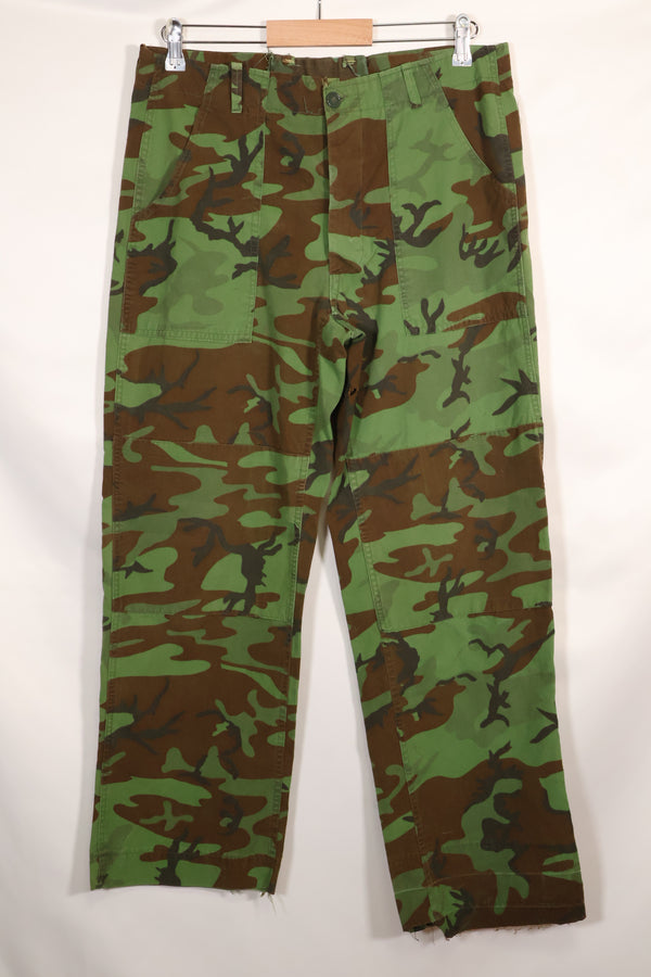 1960年代　ポップリン製　ARVN リーフ迷彩　パンツ　サイズ大きめ　薄手生地　レア品　中古品