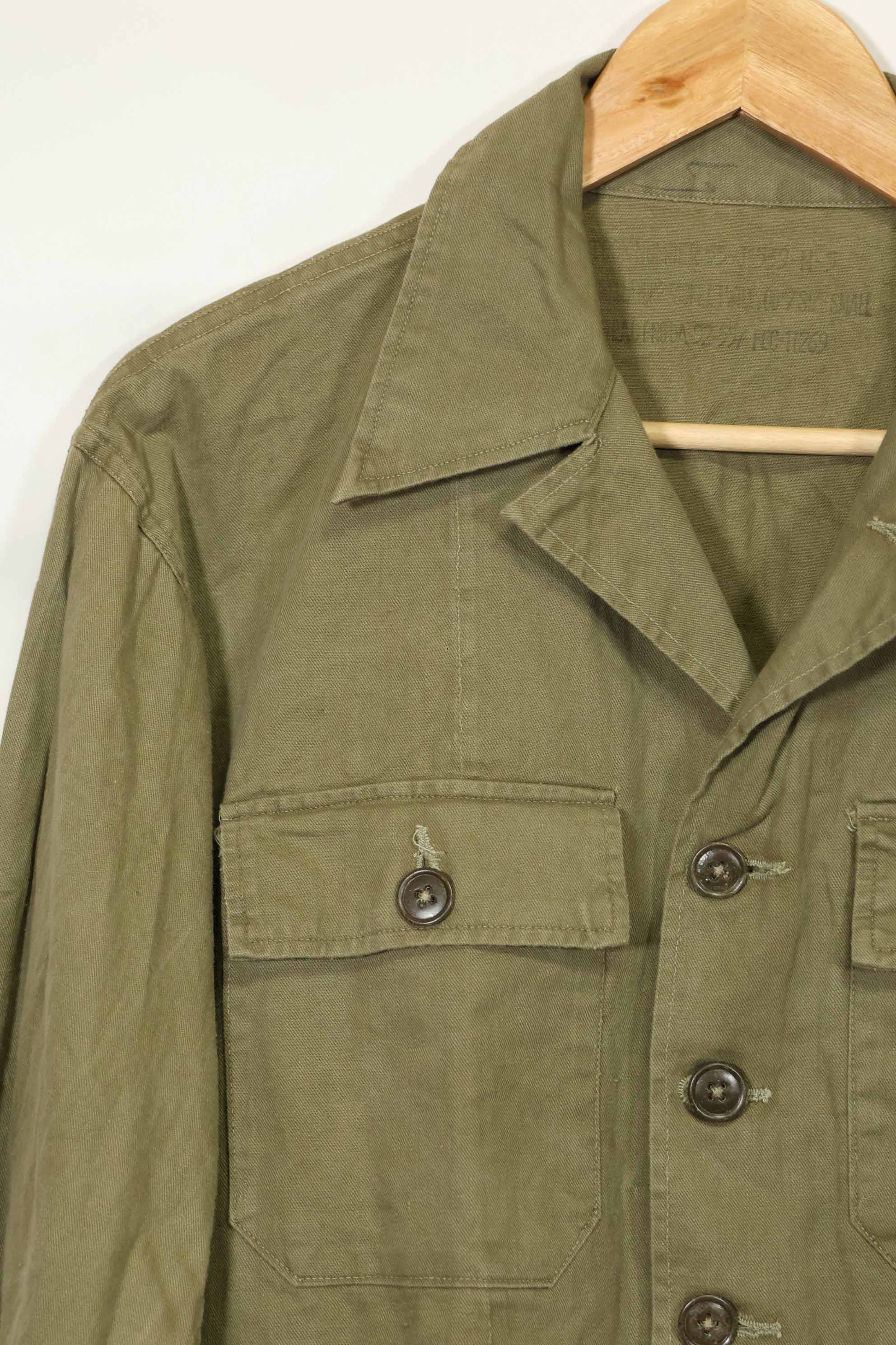 1960年代　沖縄CISO製　推定日本製　ローカルメイド　OG-107　ユーティリティシャツ　中古品