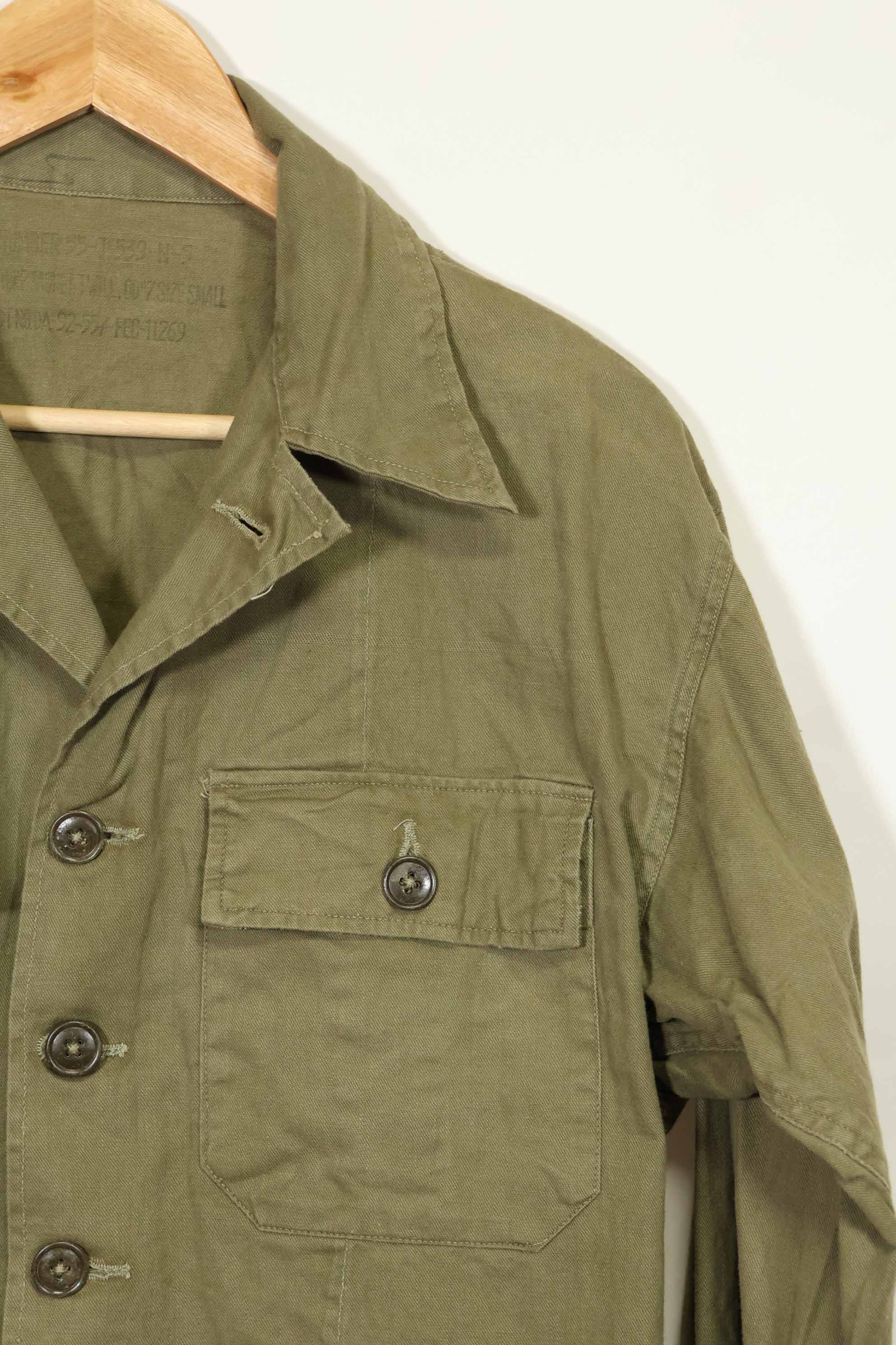 1960年代　沖縄CISO製　推定日本製　ローカルメイド　OG-107　ユーティリティシャツ　中古品