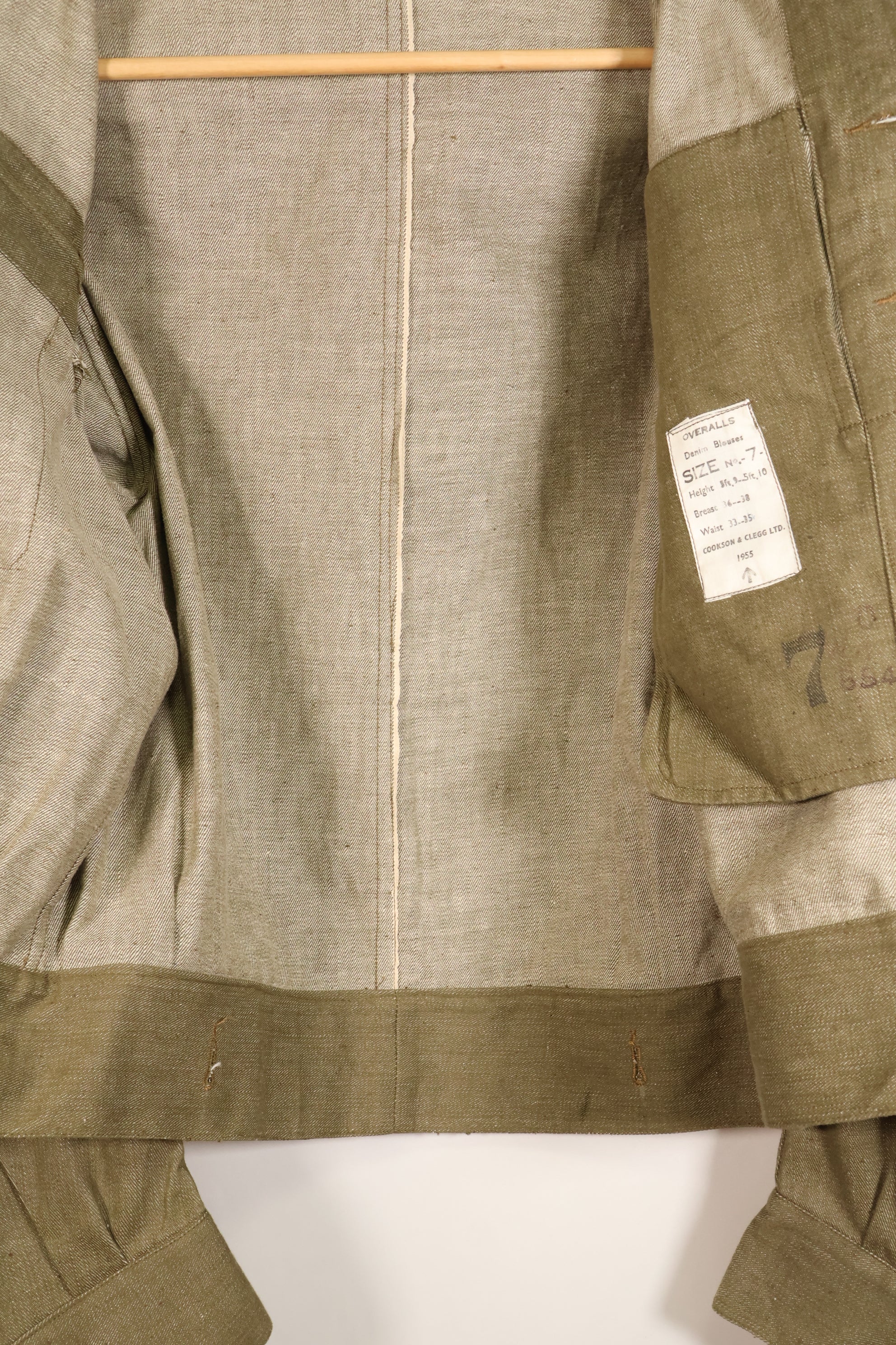 1950年代　サイズ No.7　イギリス軍　陸軍　バトルドレス　コットンデニムジャケット　短ジャケット　中古品