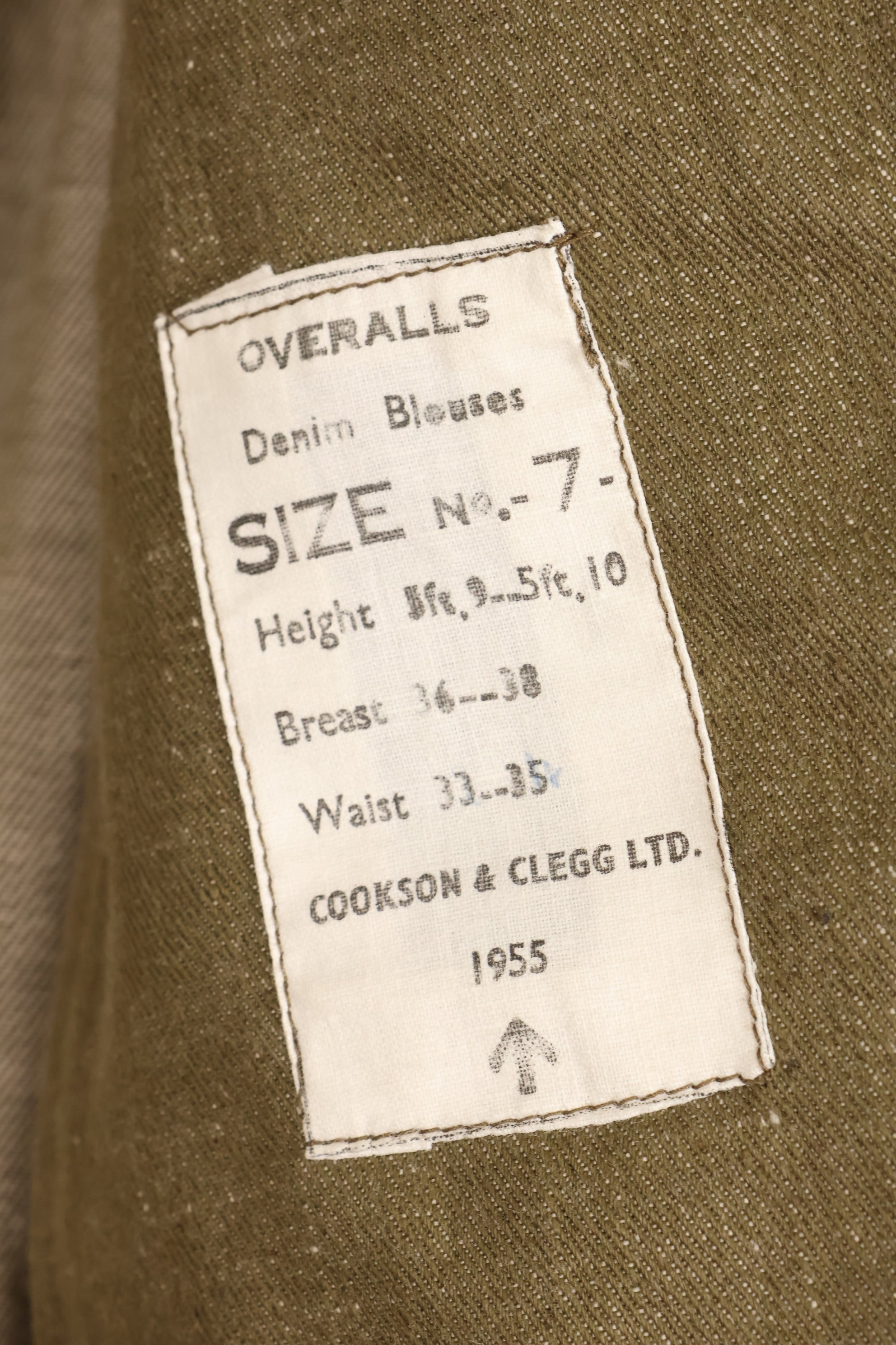 1950年代　サイズ No.7　イギリス軍　陸軍　バトルドレス　コットンデニムジャケット　短ジャケット　中古品