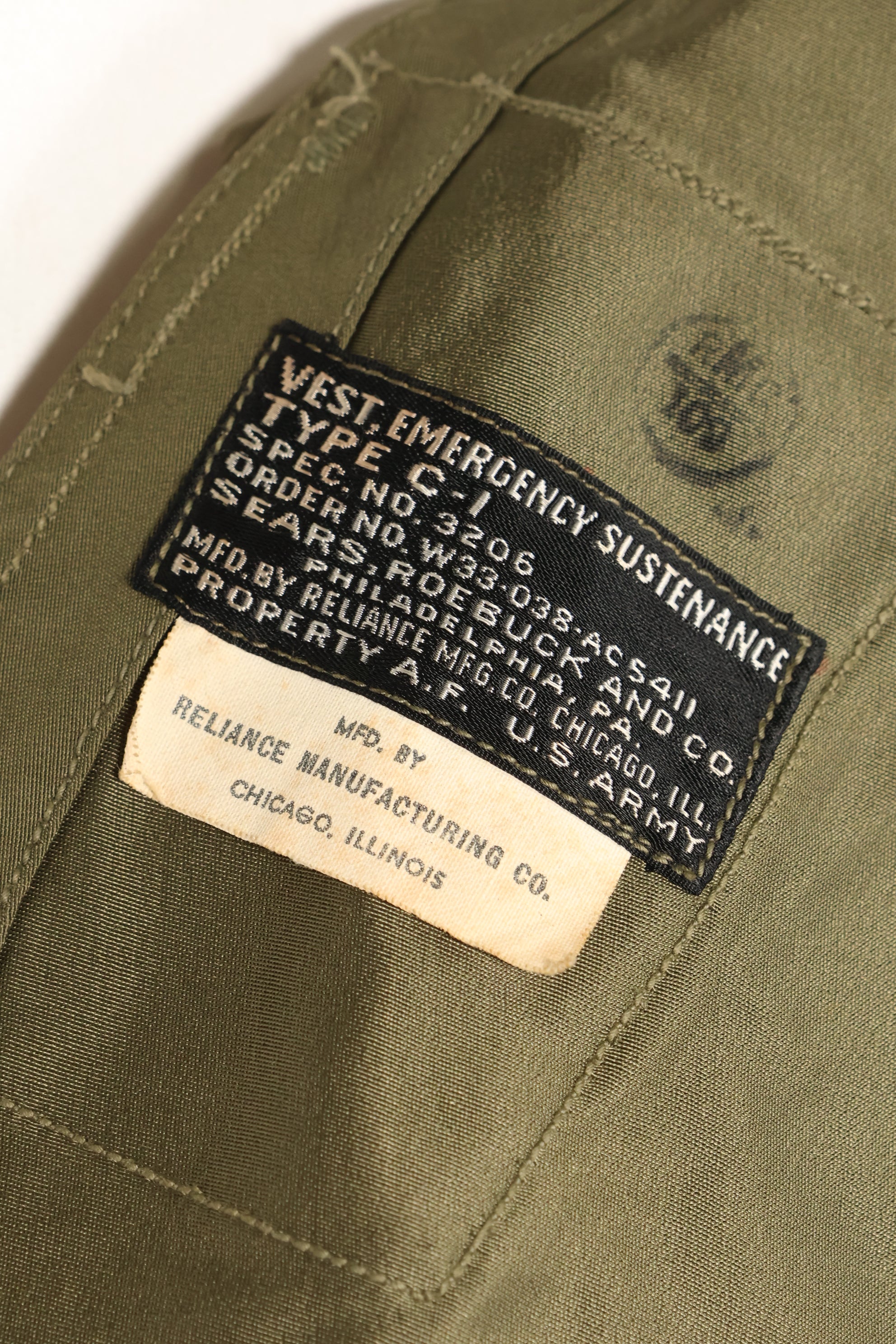 1940年代　アメリカ陸軍航空隊　USAAF　C-1 サバイバルベスト　美品　中古品