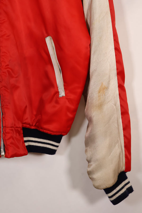 1970年代　日本製　Japan Jacket　中古品　スカジャン　赤白　当時の再現品　修繕あり