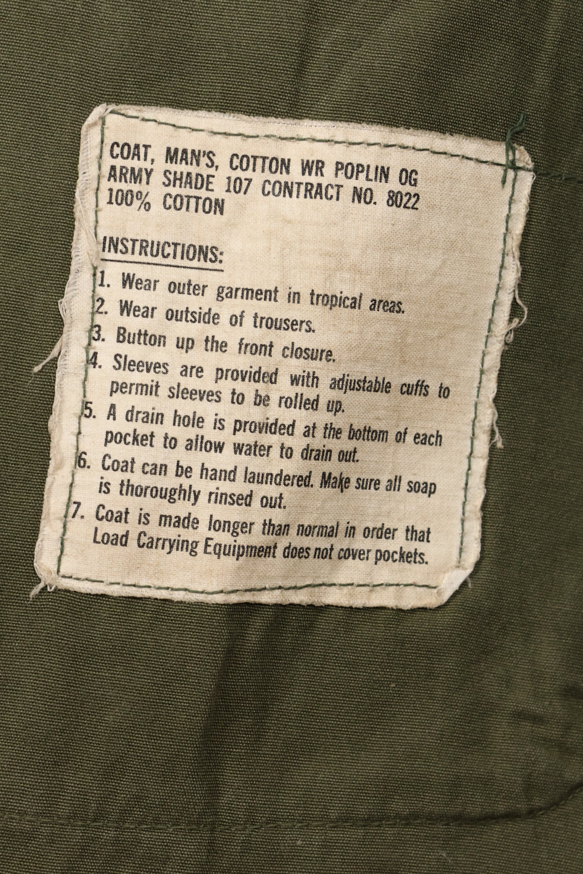 约 1967 年 L-S 美国空军空中警察第 3 型丛林疲劳夹克，短袖，定制旧款。