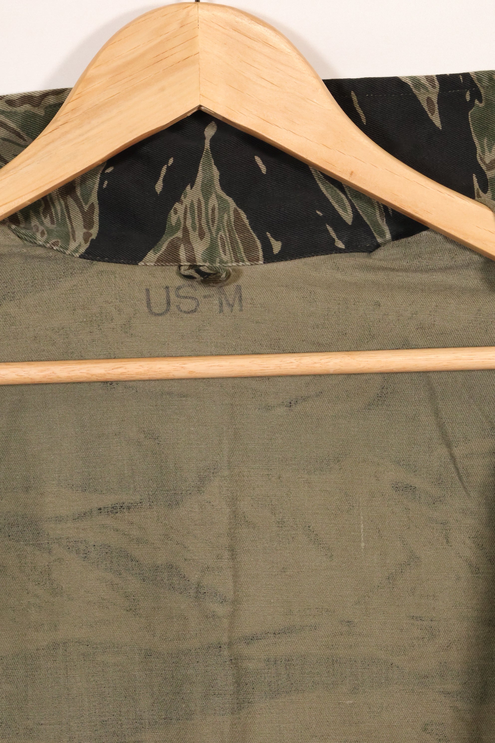 1960年代　US-M　シルバータイガー　タイガーストライプシャツ　着用感少ない　状態良い　中古品