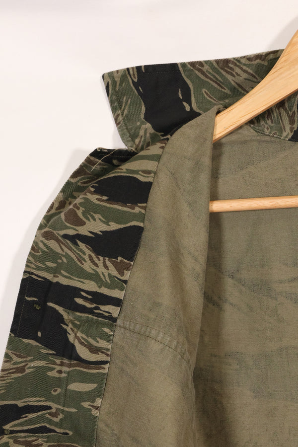 1960年代　US-M　シルバータイガー　タイガーストライプシャツ　着用感少ない　状態良い　中古品