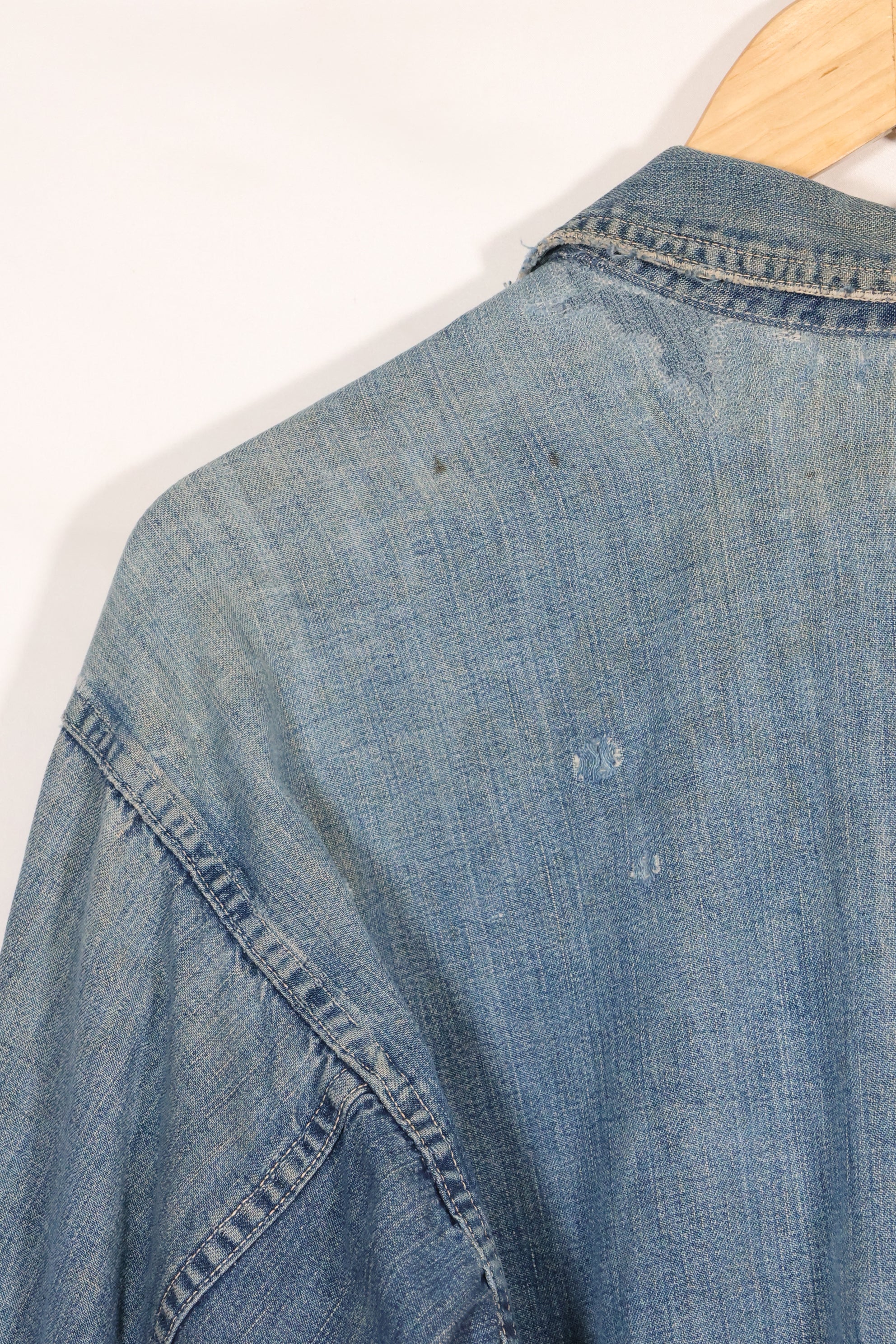 1930年代　アメリカ陸軍　デニム　プルオーバーシャツ　3ボタン　中古品