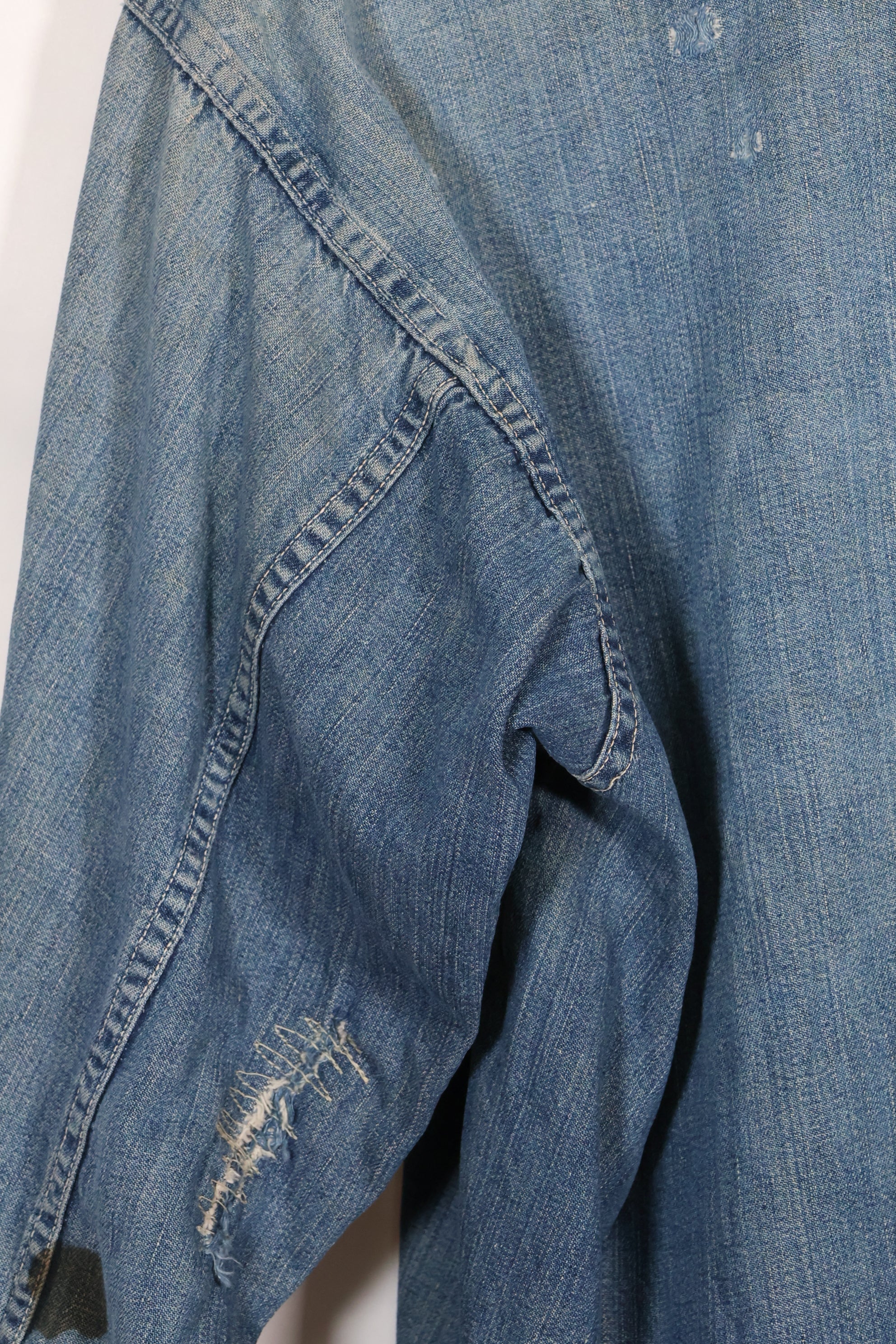 1930年代　アメリカ陸軍　デニム　プルオーバーシャツ　3ボタン　中古品