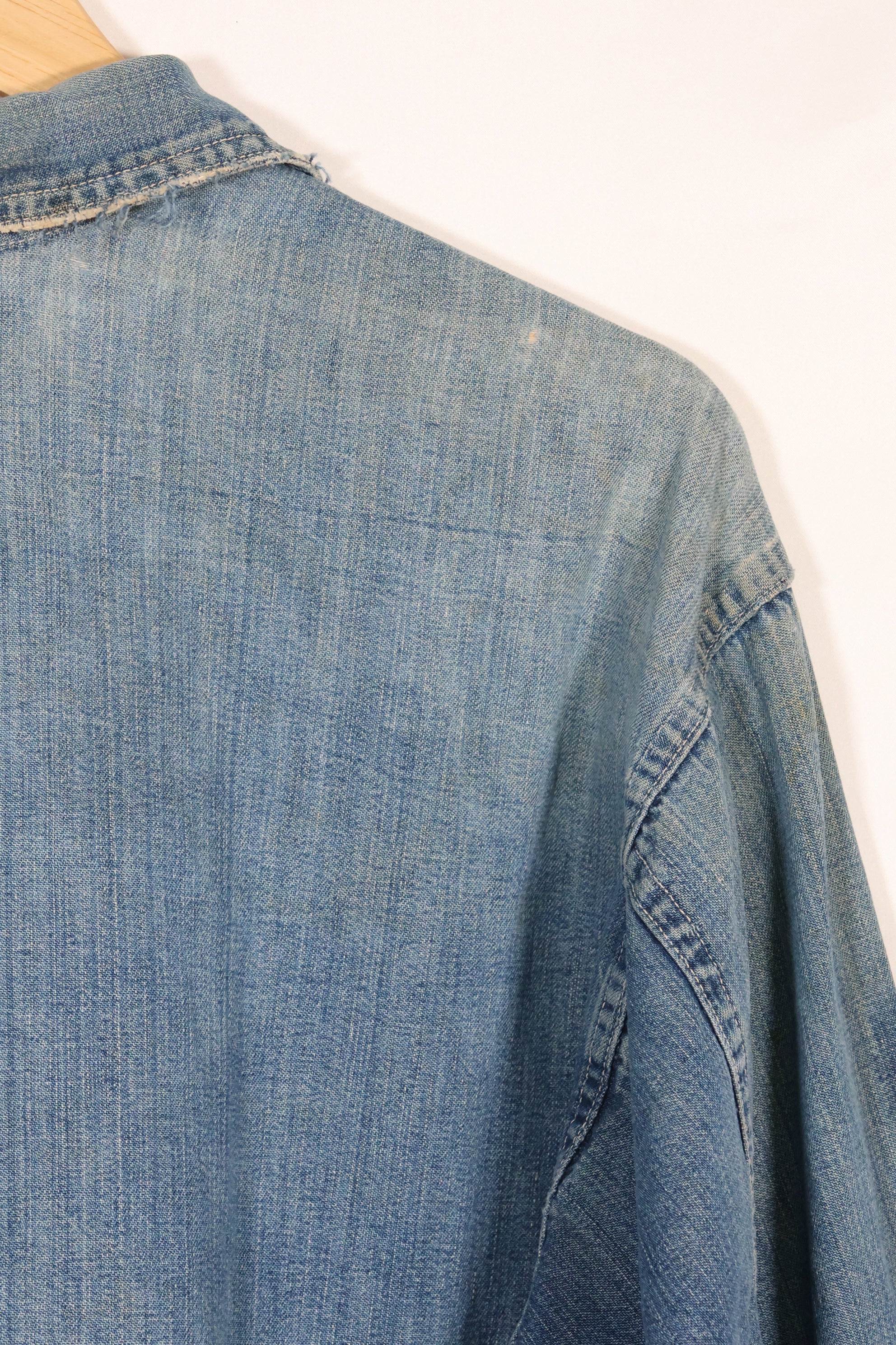 1930年代　アメリカ陸軍　デニム　プルオーバーシャツ　3ボタン　中古品