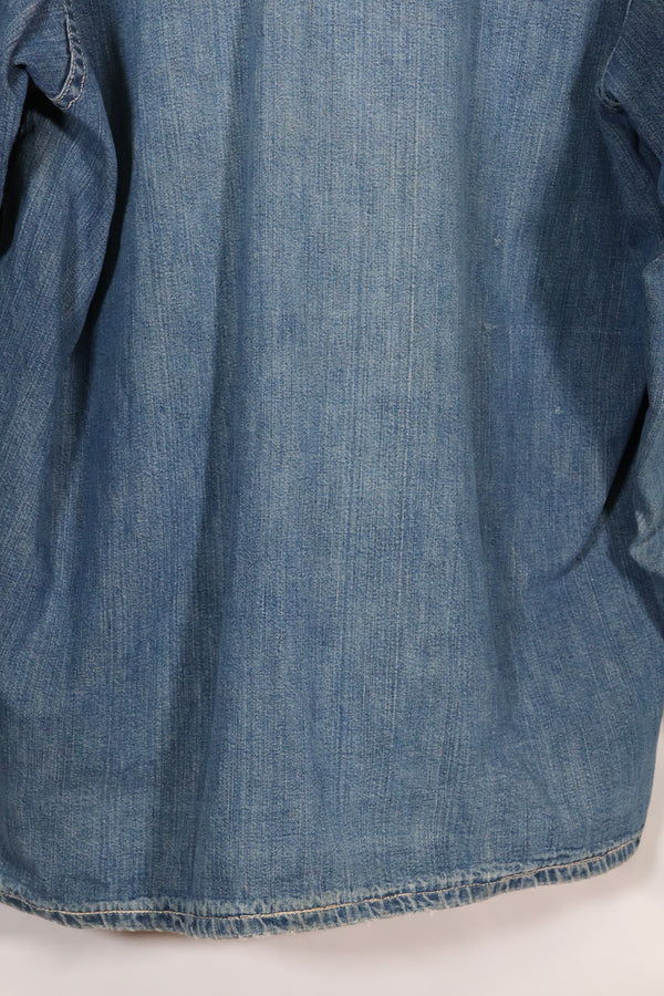 1930年代　アメリカ陸軍　デニム　プルオーバーシャツ　3ボタン　中古品