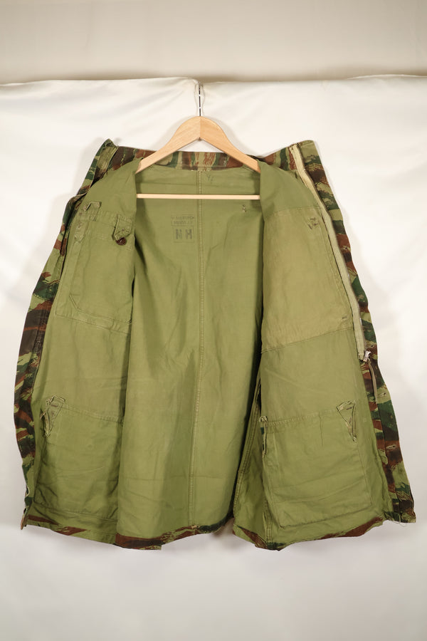 1950s French Army Airborne TAP 47/56 Pattern Lizard Camouflage Jacket, used.