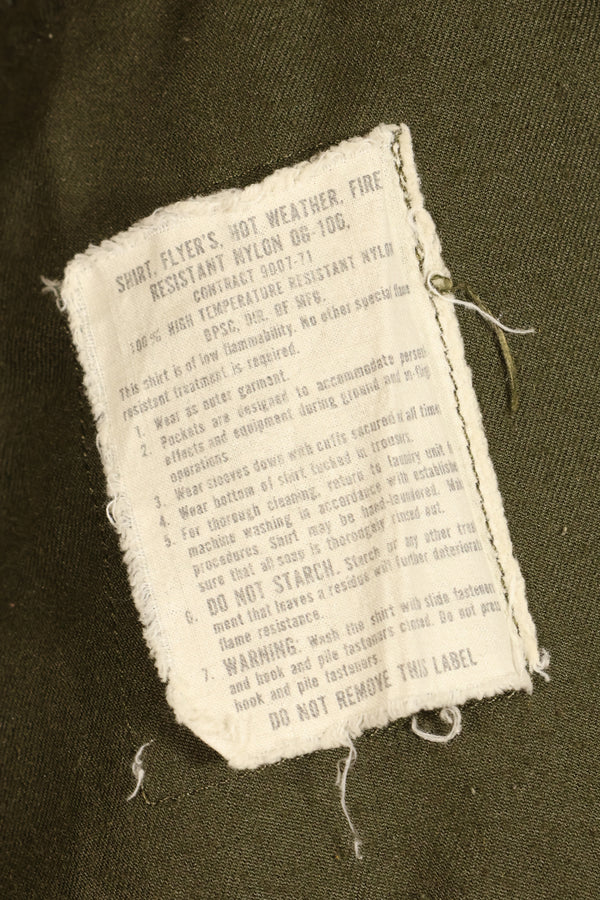 1971年契約　M-L　アメリカ陸軍　NOMEX フライヤー用難燃性ジャケット　パッチ付　中古品