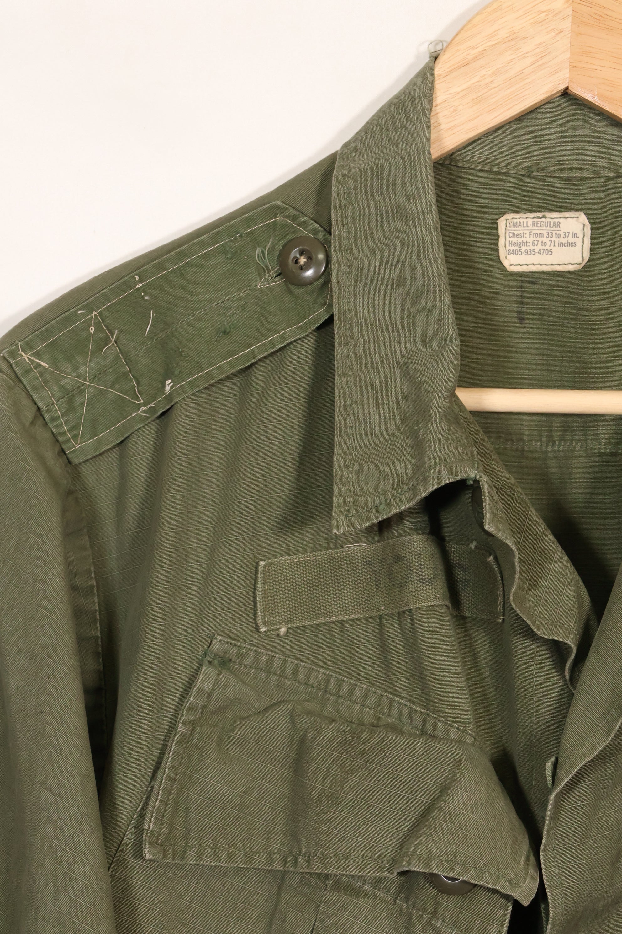 1968 Contract S-R 4th Model Jungle Fatigue Jacket MP Specs Used