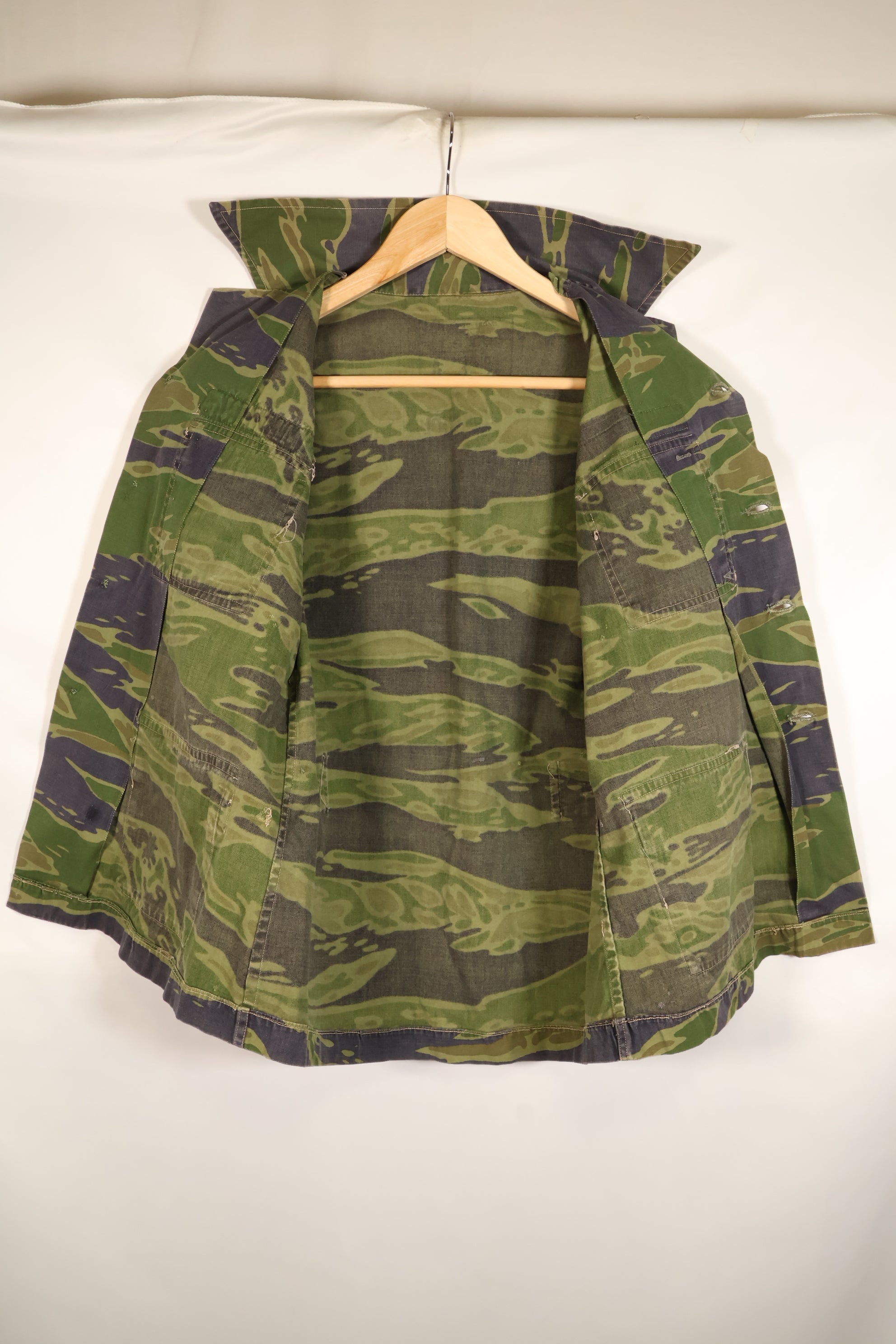 Authentic Fabric, Postwar Sewn, South Vietnamese Marine Corps (VNMC), 5th Pattern, Tiger Stripe Shirt, Used