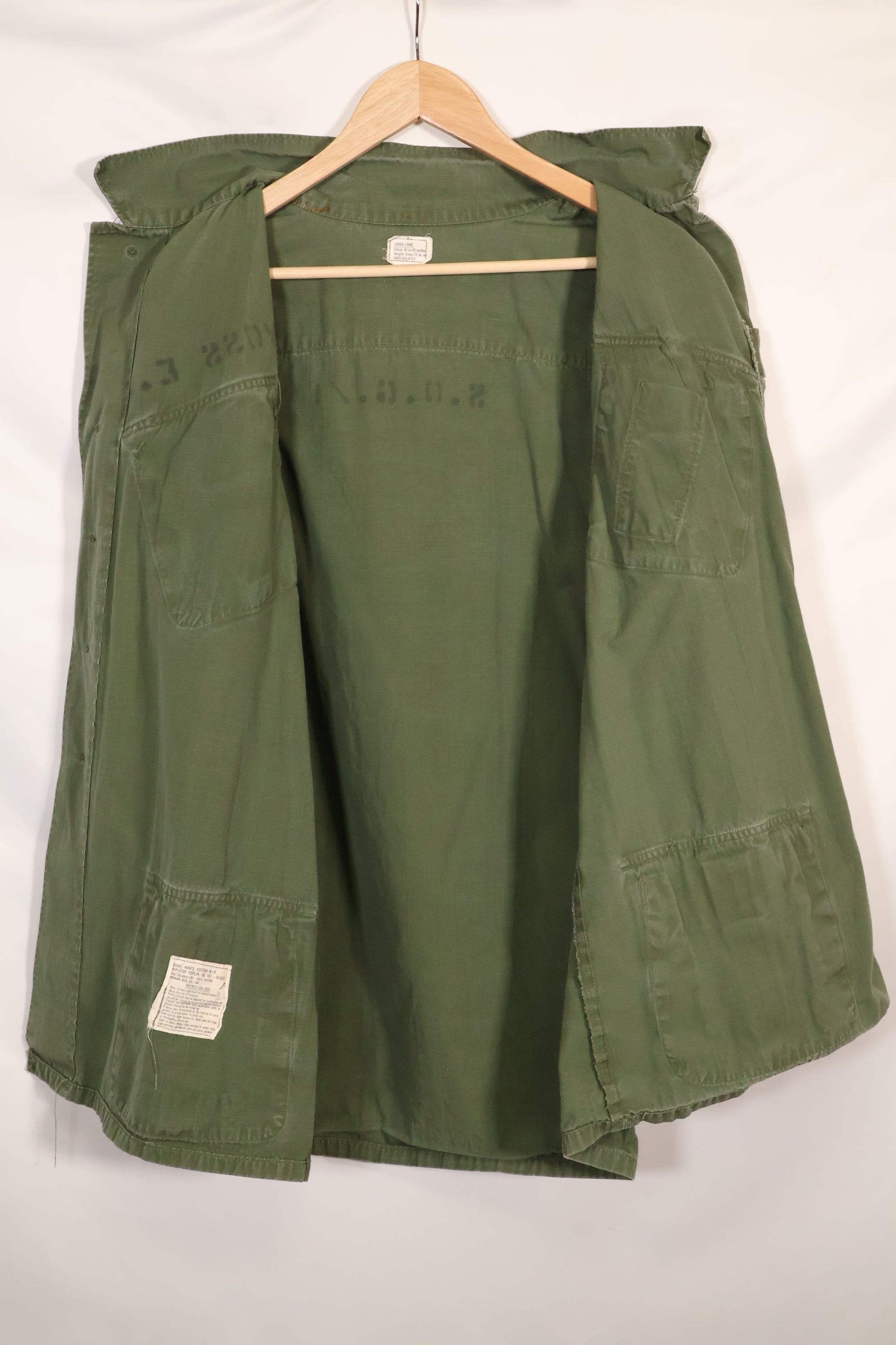 実物　L-L　1969年製　USMC　4th Model ジャングルファティーグ　ジャケット　中古品