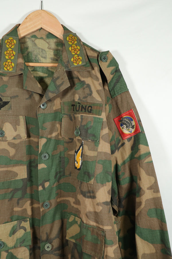 実物生地　南ベトナム　M59 ユーティリティ 空挺シャツ　パッチ後付け　未使用品