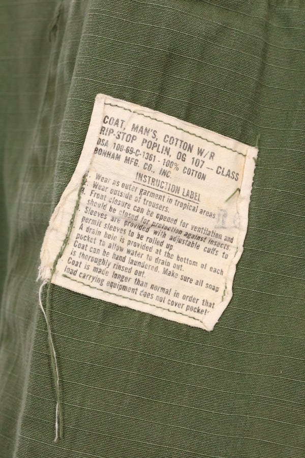 実物　L-L　1969年製　USMC　4th Model ジャングルファティーグ　ジャケット　中古品