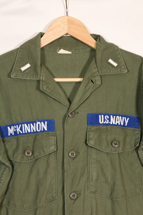 1967年契約　スヌーピーパッチ　アメリカ海軍　USN　OG-107　ユーティリティシャツ　中古品　A