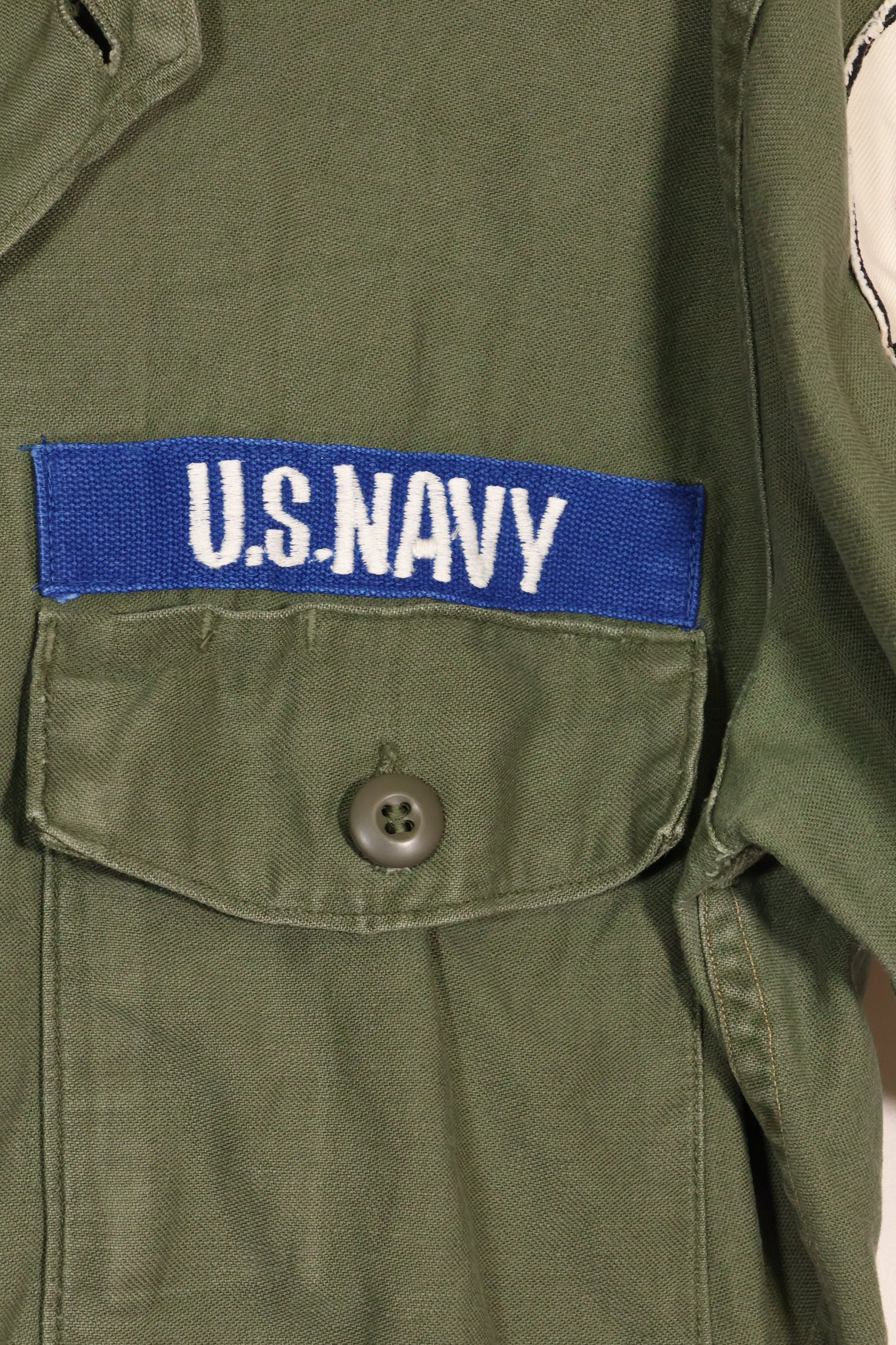 1967年契約　スヌーピーパッチ　アメリカ海軍　USN　OG-107　ユーティリティシャツ　中古品　A