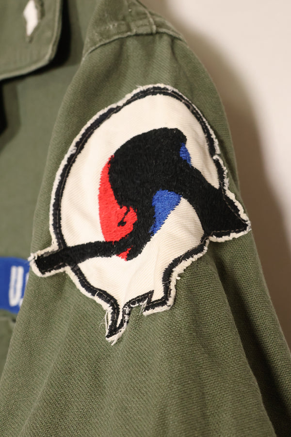 1967年契約　スヌーピーパッチ　アメリカ海軍　USN　OG-107　ユーティリティシャツ　中古品　A