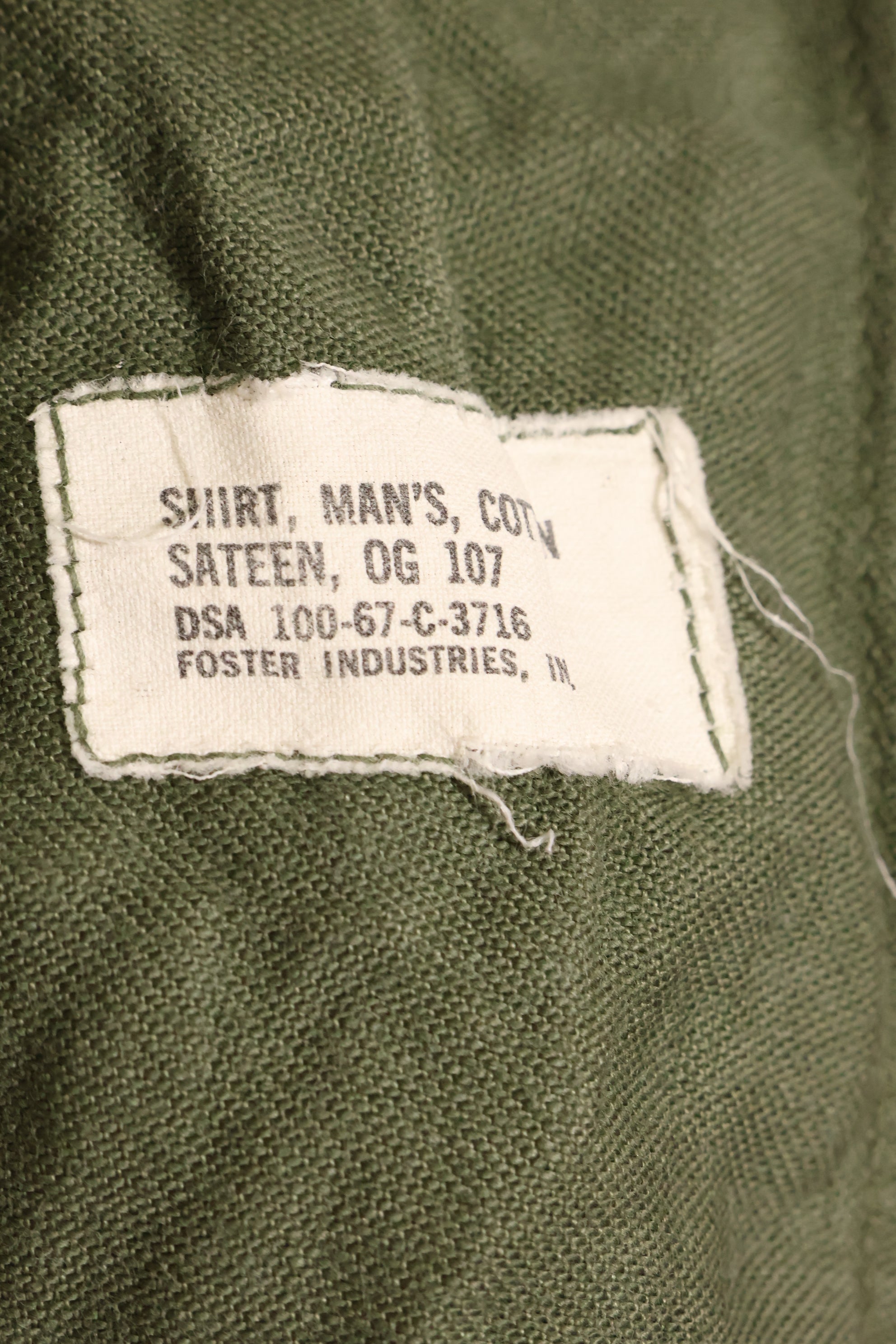 1967年契約　スヌーピーパッチ　アメリカ海軍　USN　OG-107　ユーティリティシャツ　中古品　A