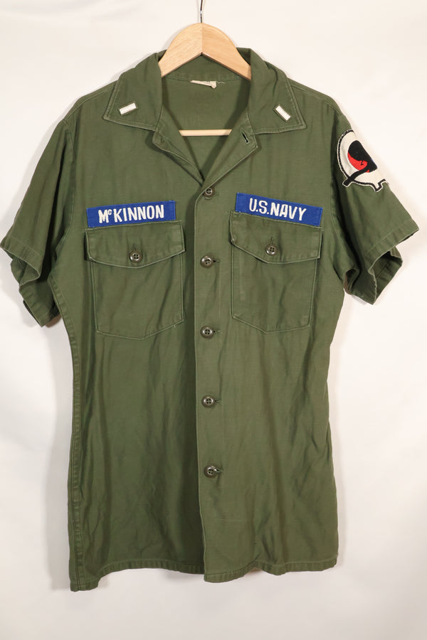 1967年契約　スヌーピーパッチ　アメリカ海軍　USN　OG-107　ユーティリティシャツ　中古品　B