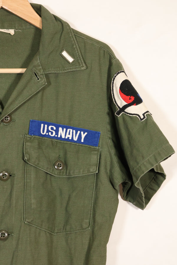 1967年契約　スヌーピーパッチ　アメリカ海軍　USN　OG-107　ユーティリティシャツ　中古品　B