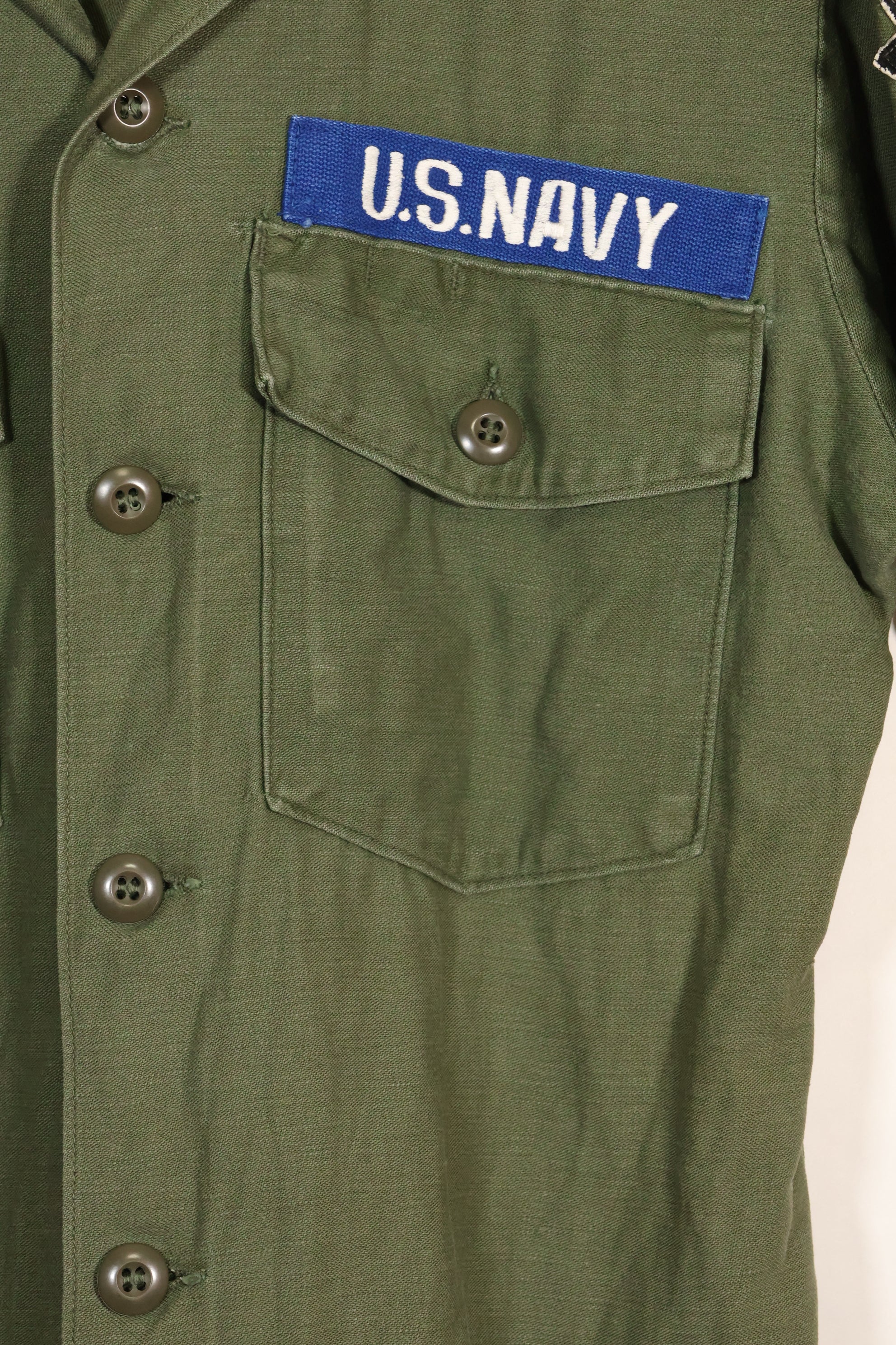 1967年契約　スヌーピーパッチ　アメリカ海軍　USN　OG-107　ユーティリティシャツ　中古品　B