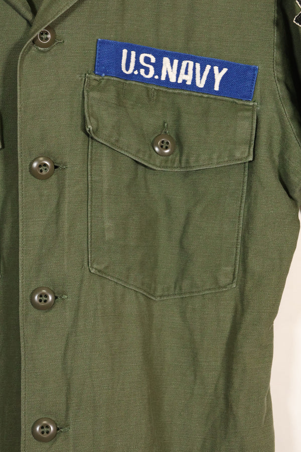 1967年契約　スヌーピーパッチ　アメリカ海軍　USN　OG-107　ユーティリティシャツ　中古品　B