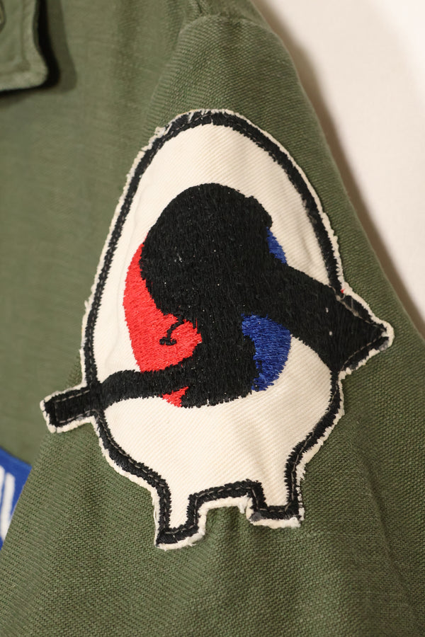 1967年契約　スヌーピーパッチ　アメリカ海軍　USN　OG-107　ユーティリティシャツ　中古品　B