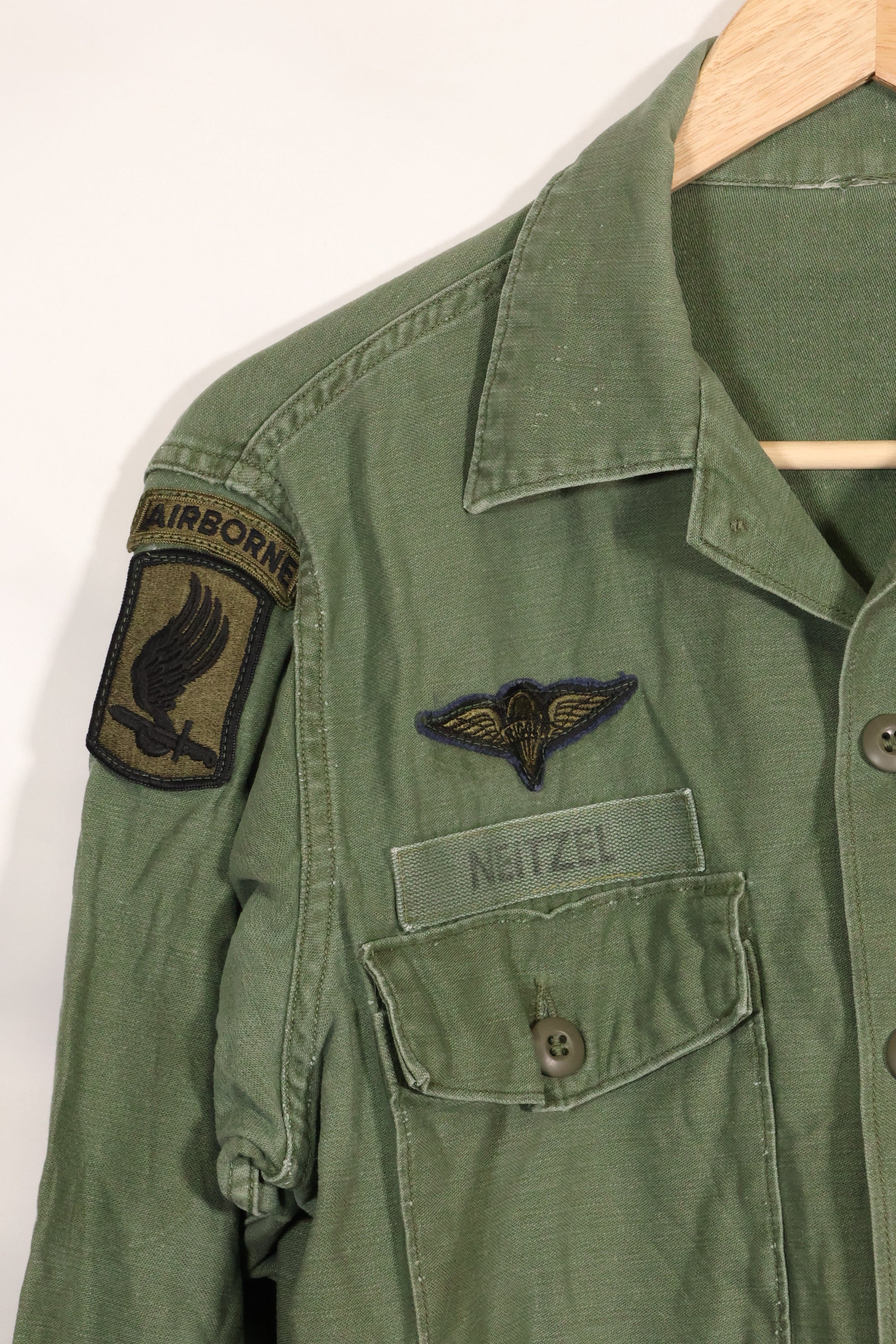 1960年代〜70年代　OG-107　ユーティリティシャツ　アメリカ陸軍　173空挺旅団　所属兵士　中古品