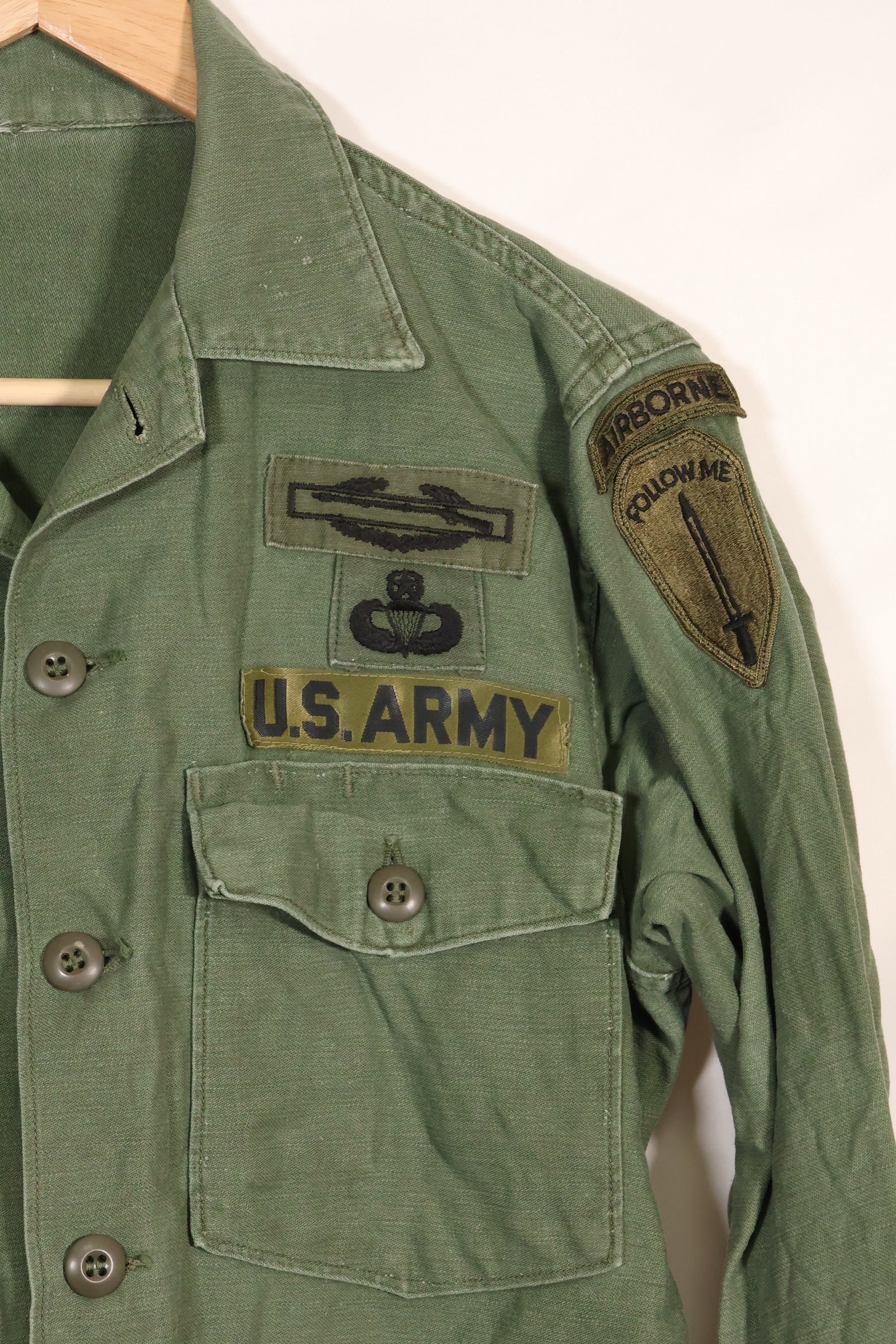 1960年代〜70年代　OG-107　ユーティリティシャツ　アメリカ陸軍　173空挺旅団　所属兵士　中古品