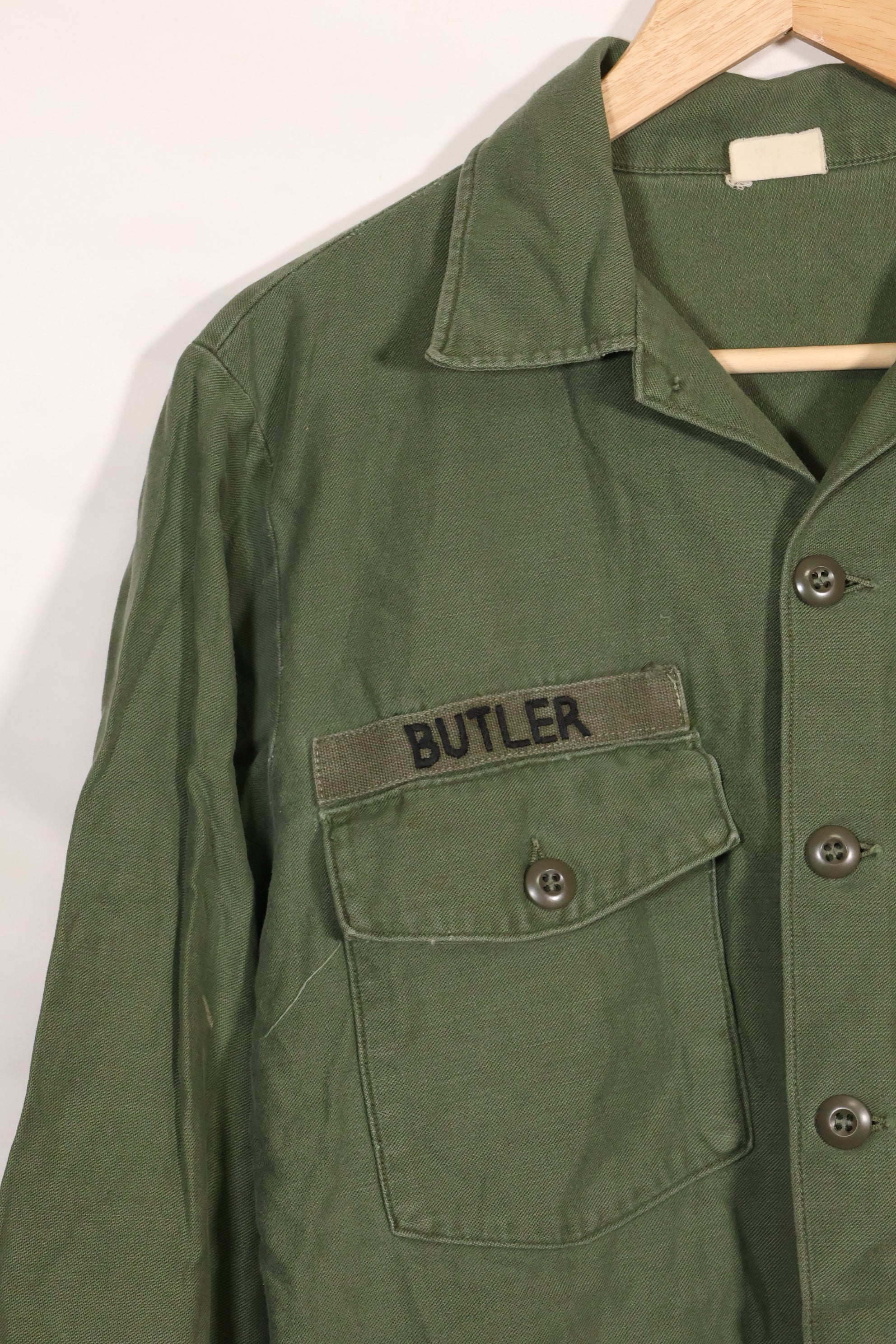 1967年契約　アメリカ海軍　OG-107 ユーティリティシャツ　工兵部隊 SEABEES　同一オーナー A