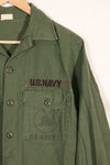 1967年契約　アメリカ海軍　OG-107 ユーティリティシャツ　工兵部隊 SEABEES　同一オーナー A