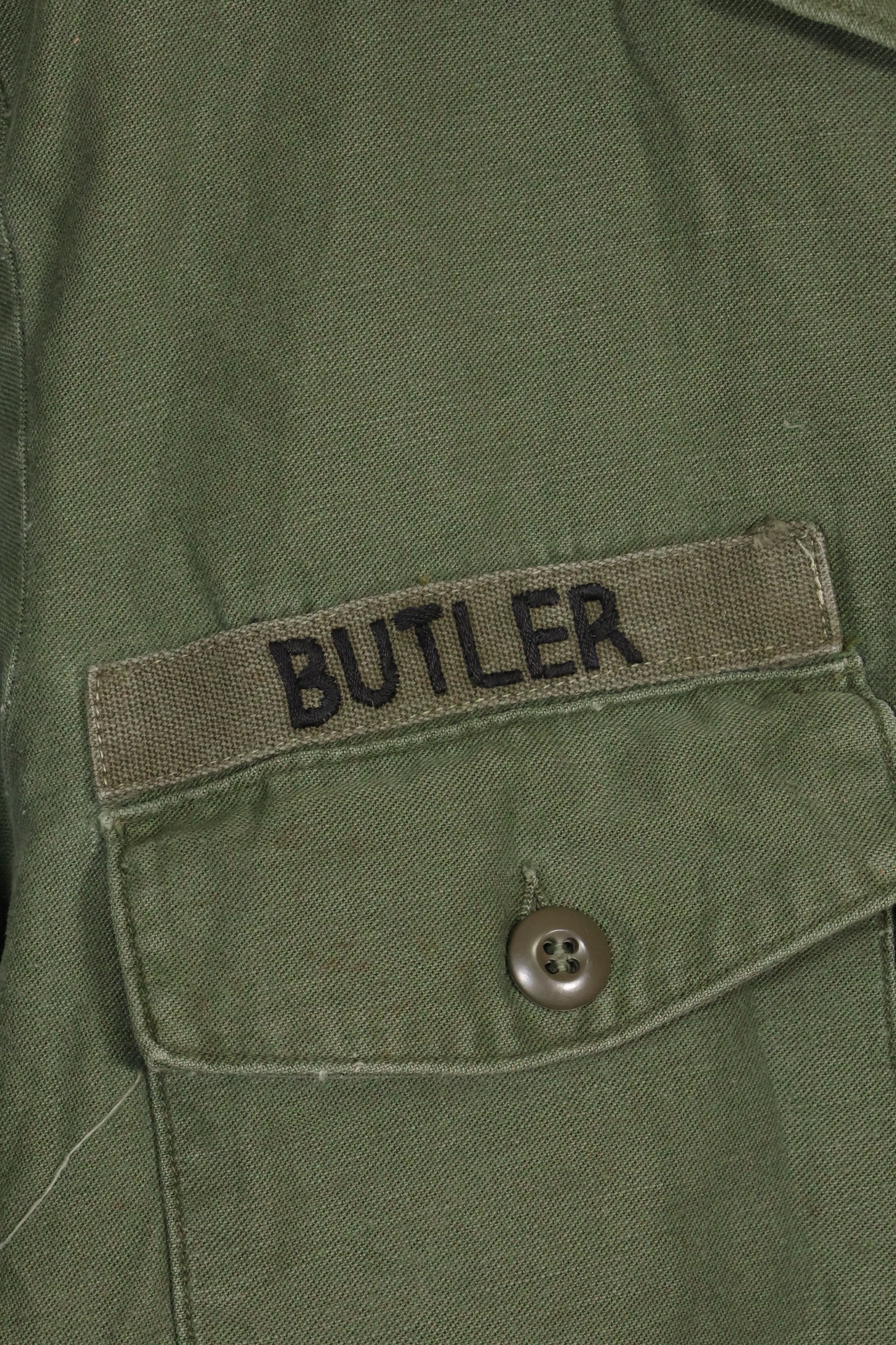 1967年契約　アメリカ海軍　OG-107 ユーティリティシャツ　工兵部隊 SEABEES　同一オーナー A