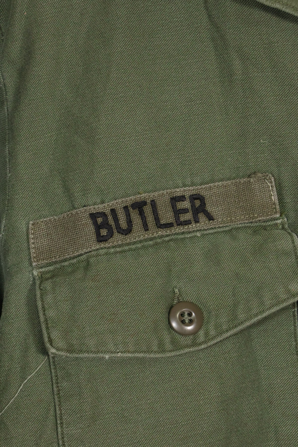 1967年契約　アメリカ海軍　OG-107 ユーティリティシャツ　工兵部隊 SEABEES　同一オーナー A