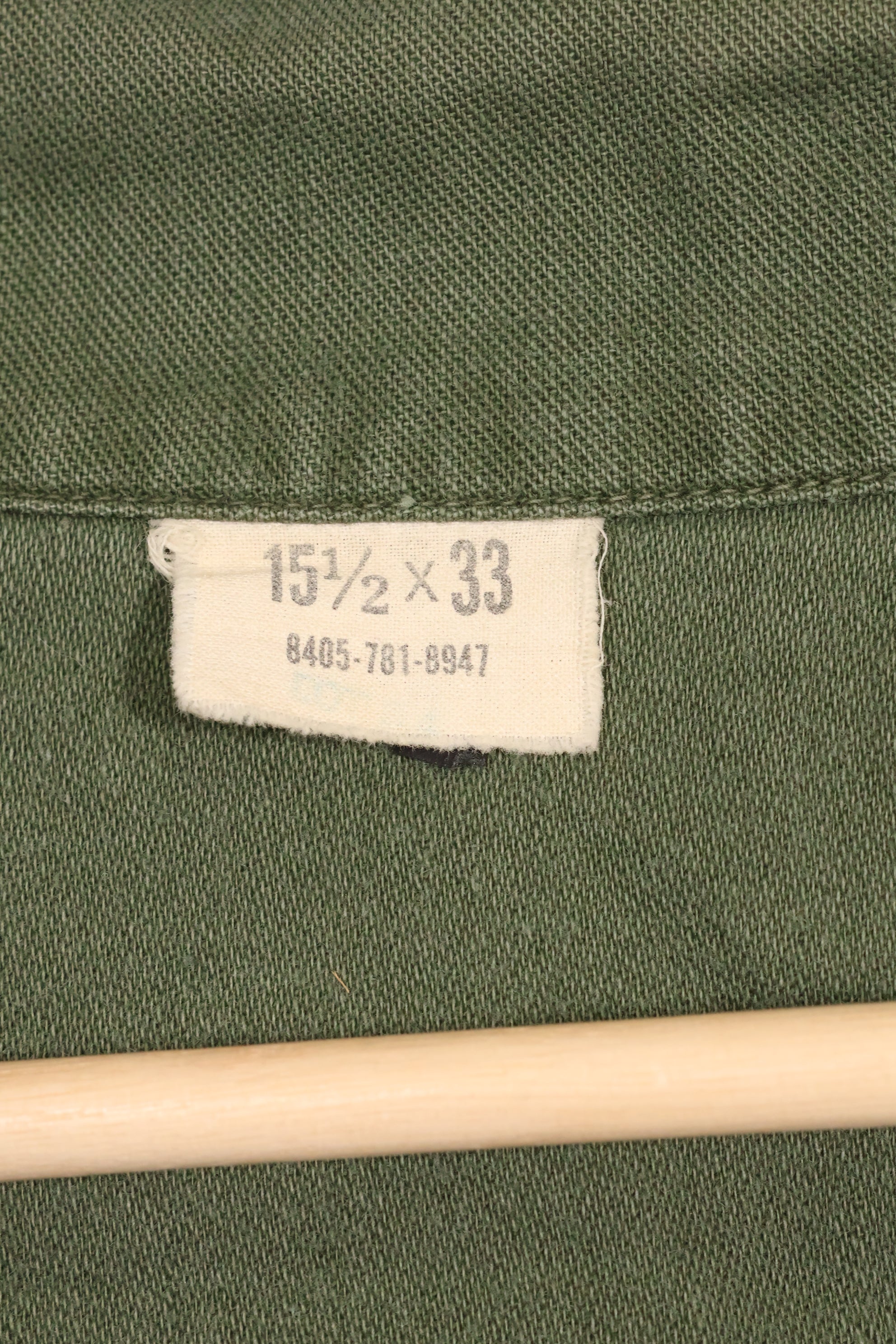 1967年契約　アメリカ海軍　OG-107 ユーティリティシャツ　工兵部隊 SEABEES　同一オーナー A