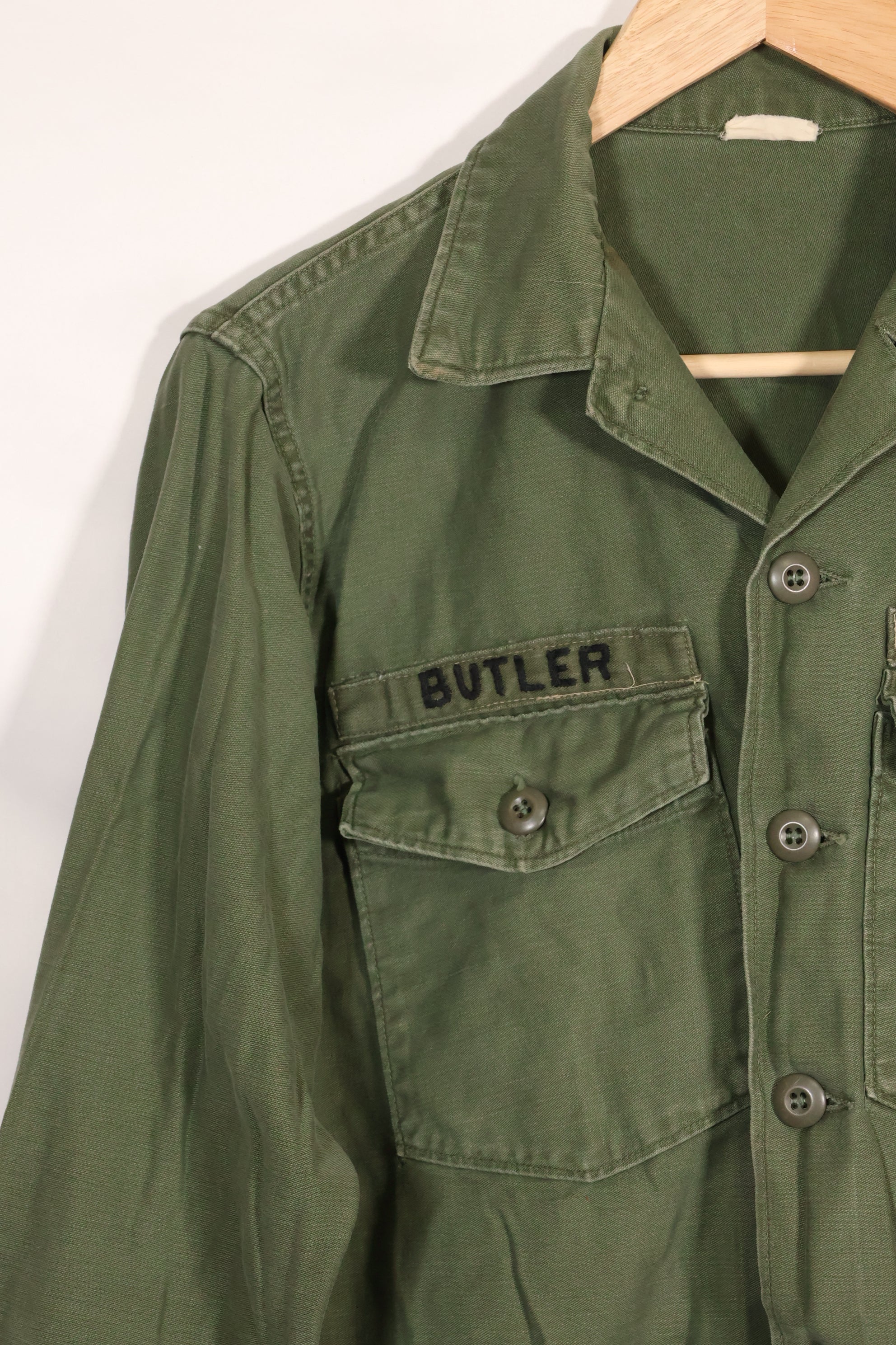 1967年契約　アメリカ海軍　OG-107 ユーティリティシャツ　工兵部隊 SEABEES　同一オーナー B