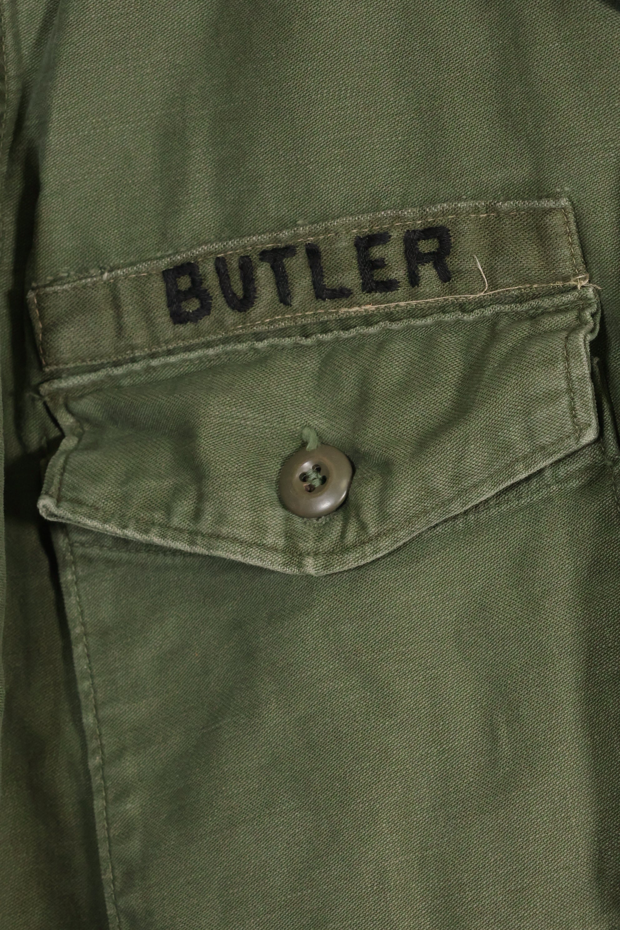 1967年契約　アメリカ海軍　OG-107 ユーティリティシャツ　工兵部隊 SEABEES　同一オーナー B