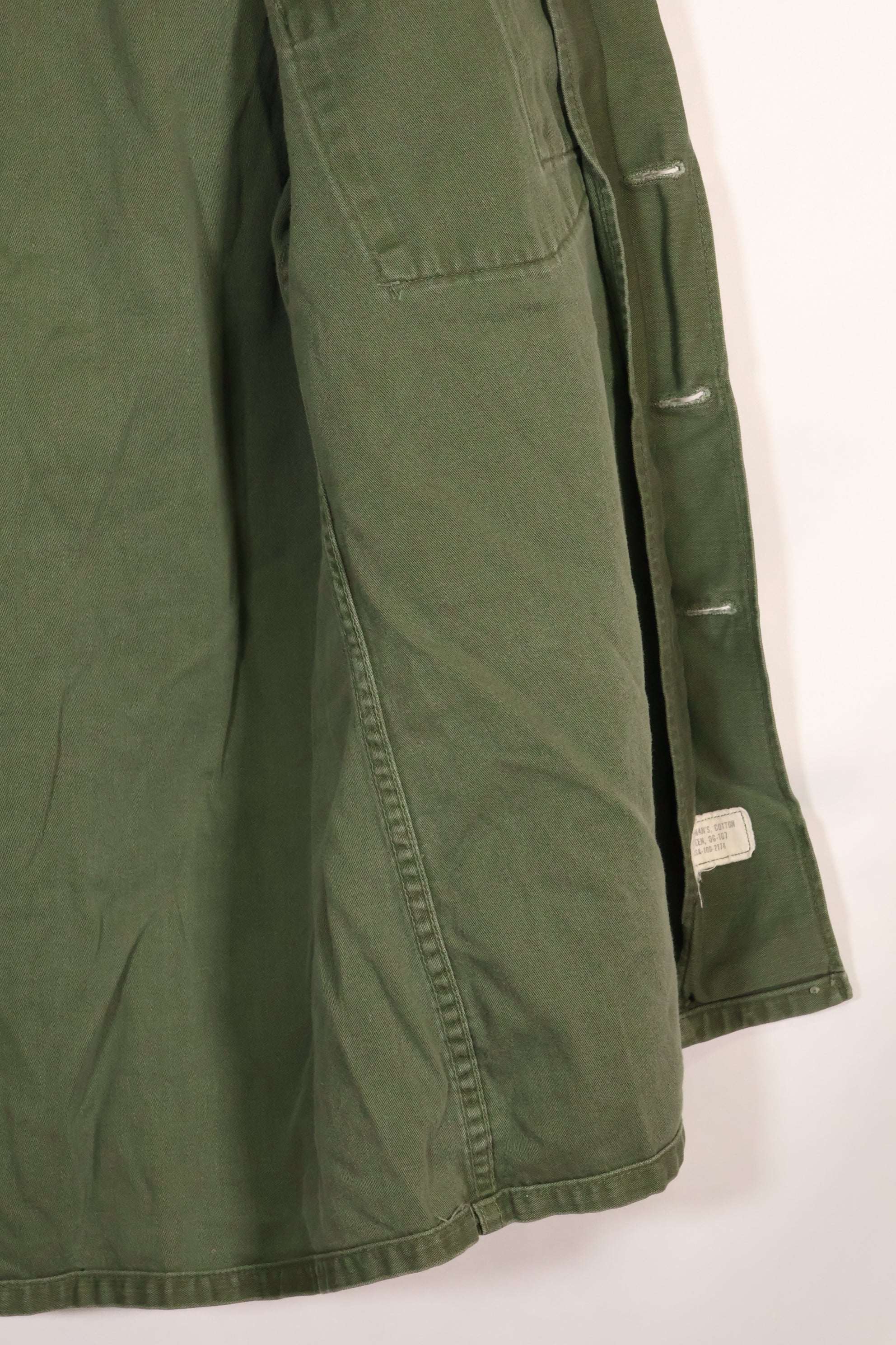 1967年契約　アメリカ海軍　OG-107 ユーティリティシャツ　工兵部隊 SEABEES　同一オーナー B