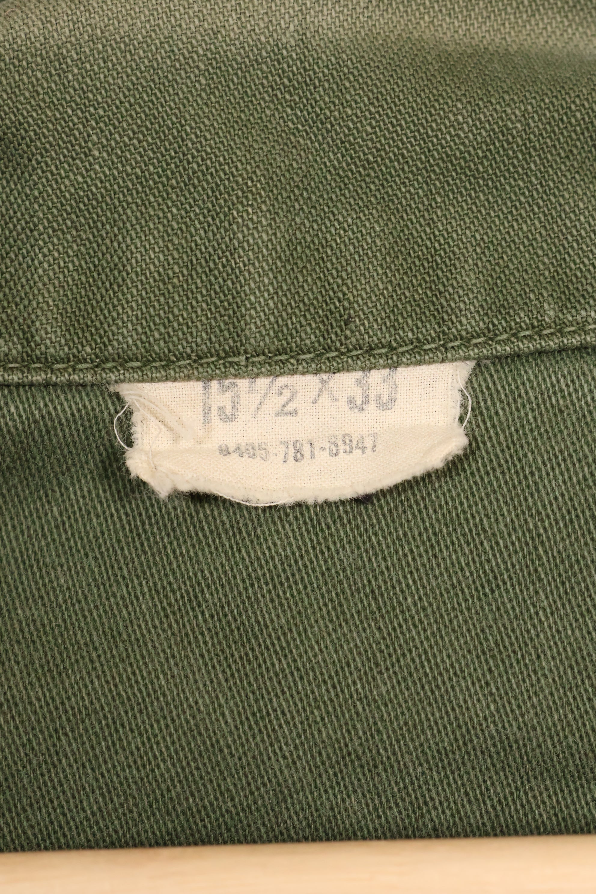 1967年契約　アメリカ海軍　OG-107 ユーティリティシャツ　工兵部隊 SEABEES　同一オーナー B