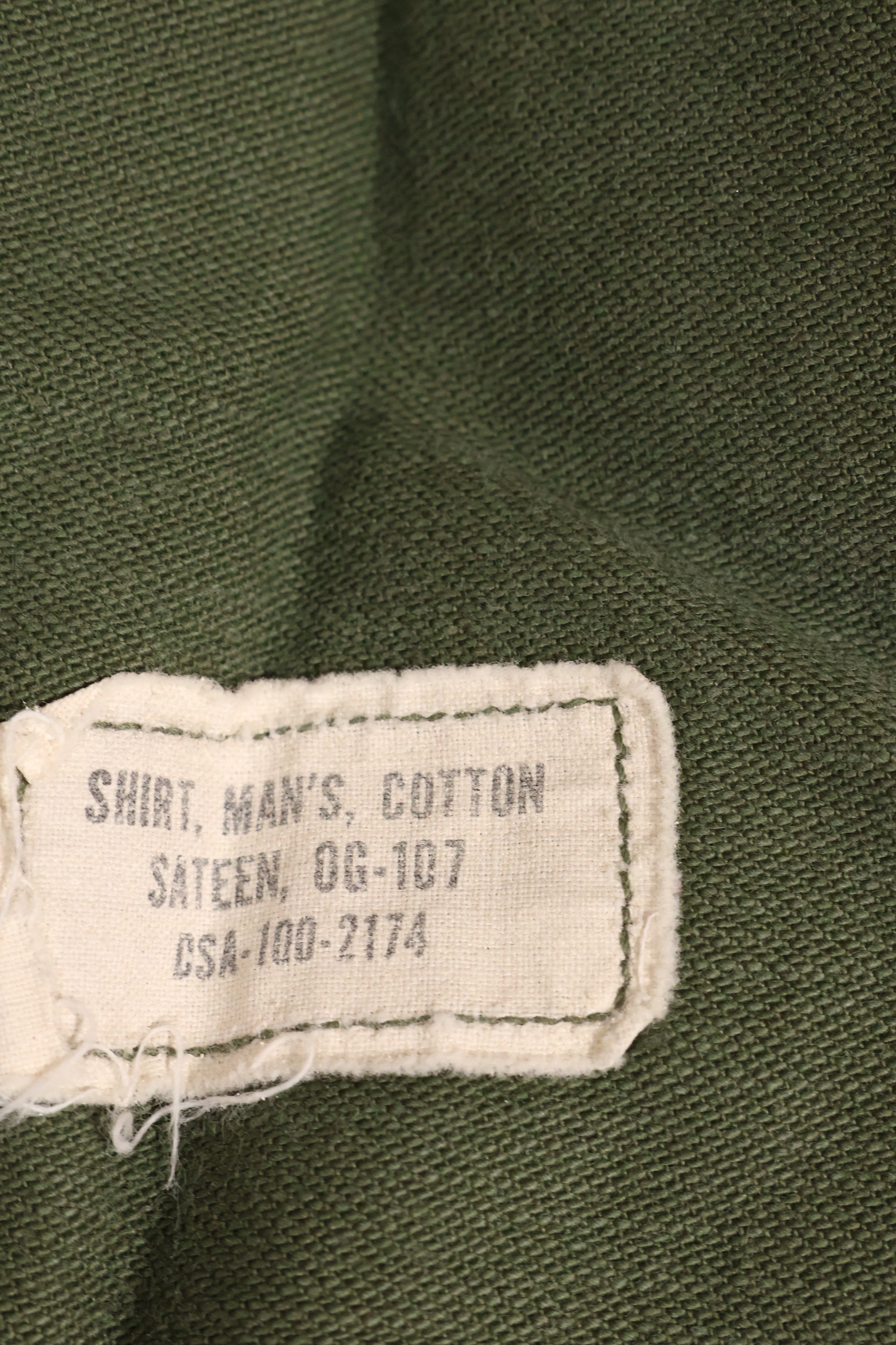 1967年契約　アメリカ海軍　OG-107 ユーティリティシャツ　工兵部隊 SEABEES　同一オーナー B